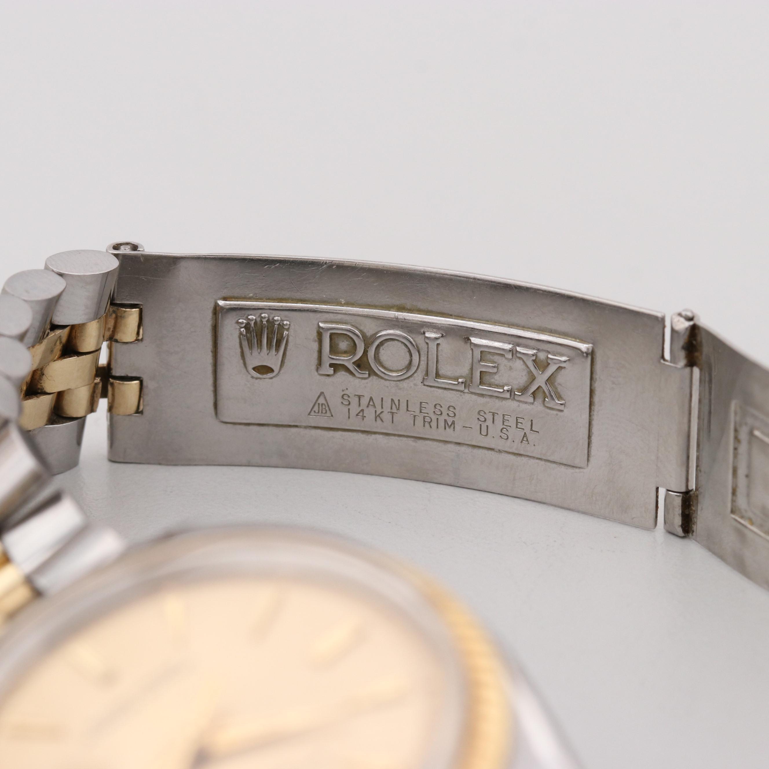 Rolex Datejust Stainless Steel and 14K Yellow Gold Watch, 1961