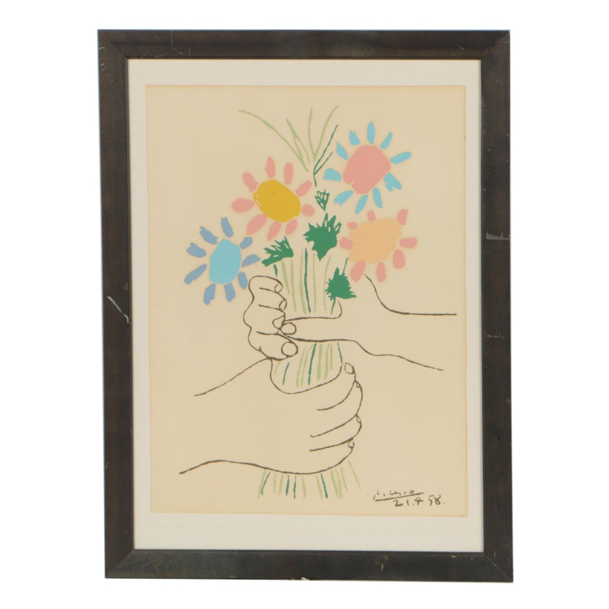 Lithograph after Pablo Picasso "Bouquet of Peace"