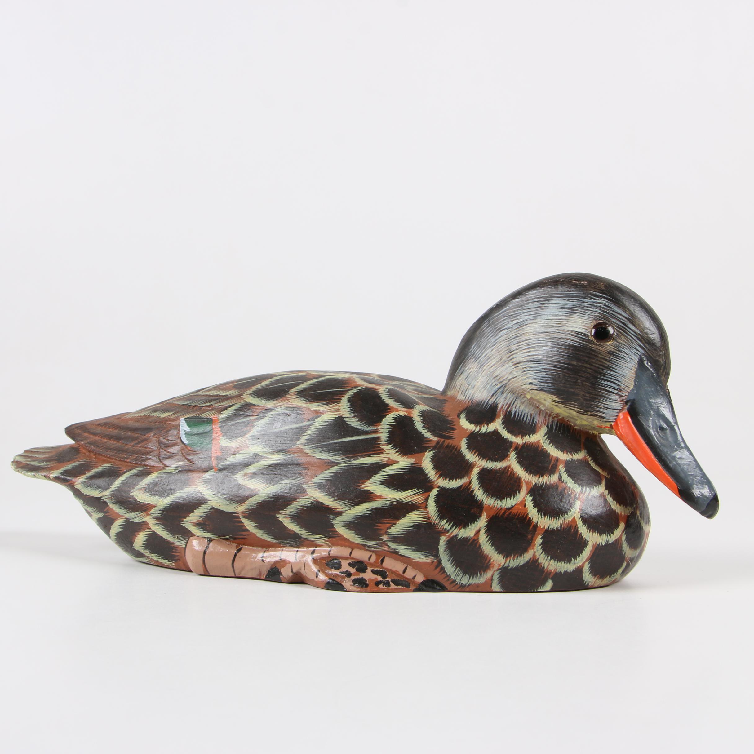 Hand Painted and Carved Duck Decoy