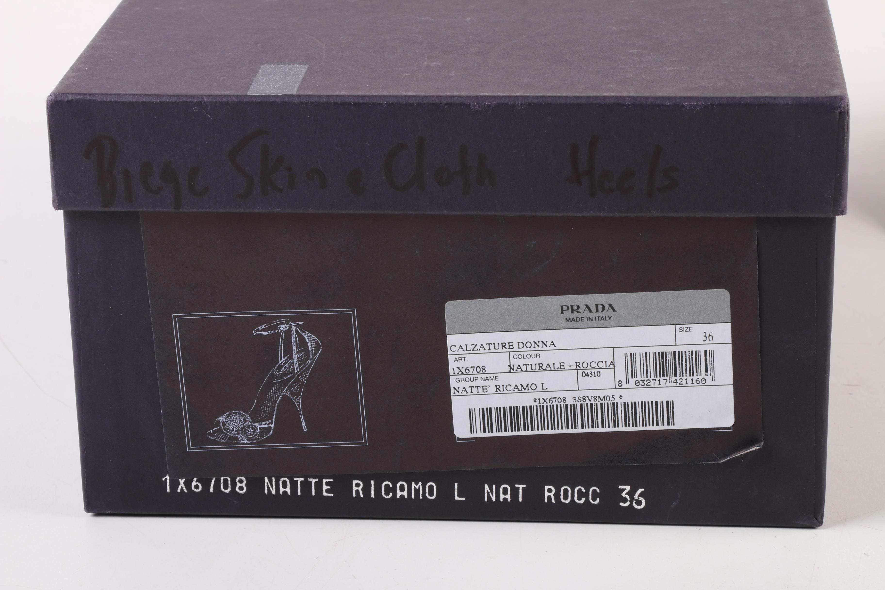 Prada Natte Riacamo Ankle Strap High Heels with Rocca Medallions and Snakeskin