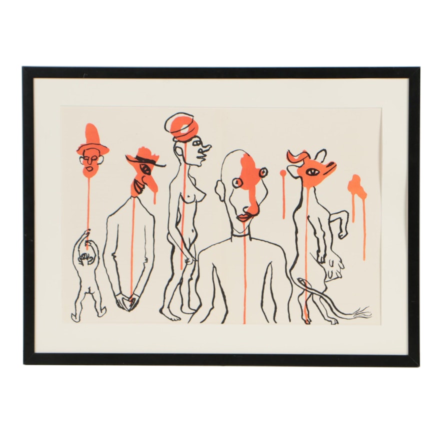 Alexander Calder 1966 Double-Page Lithograph for "Derrière le Miroir"
