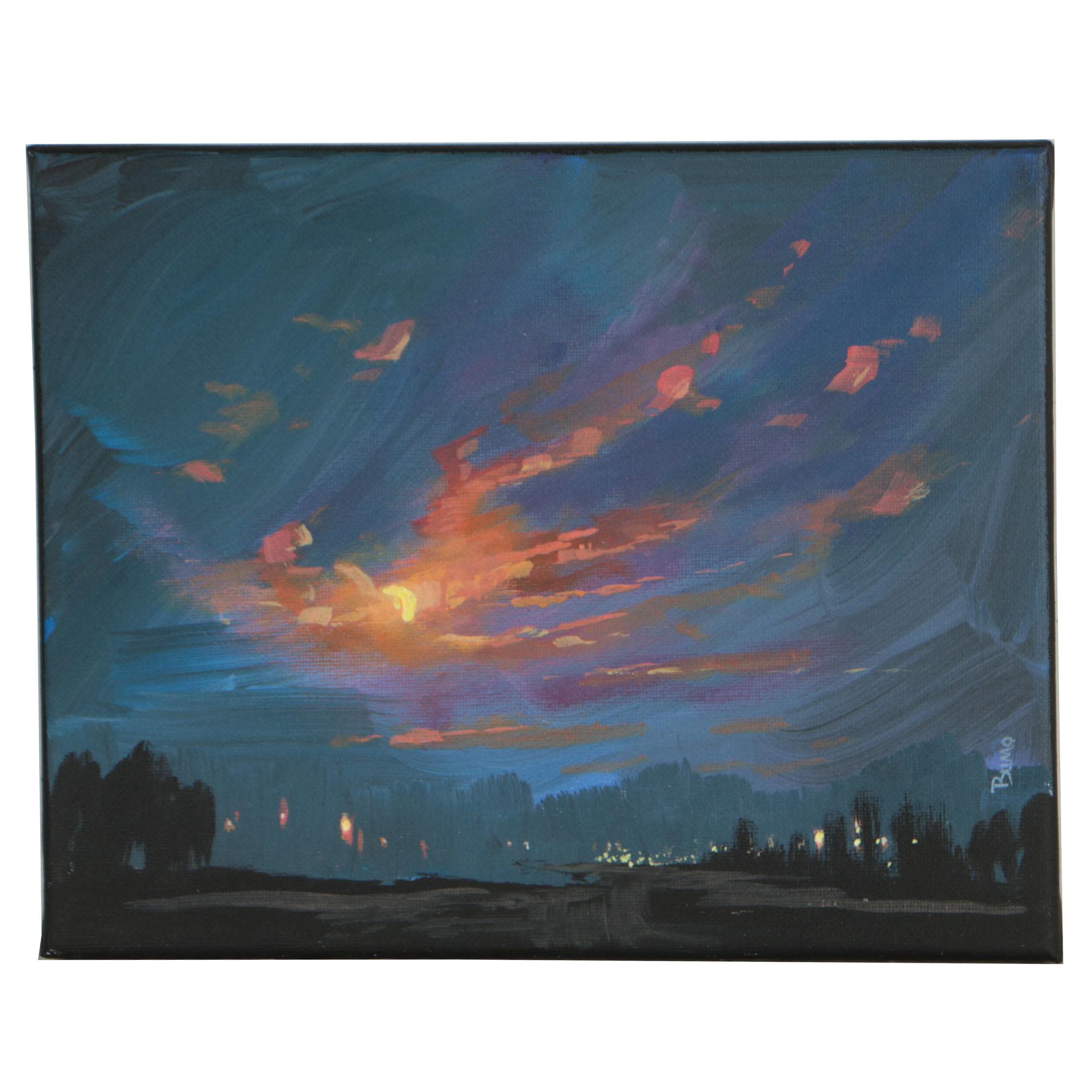 Douglas "Bumo" Johnpeer Oil Painting "The Road Home"