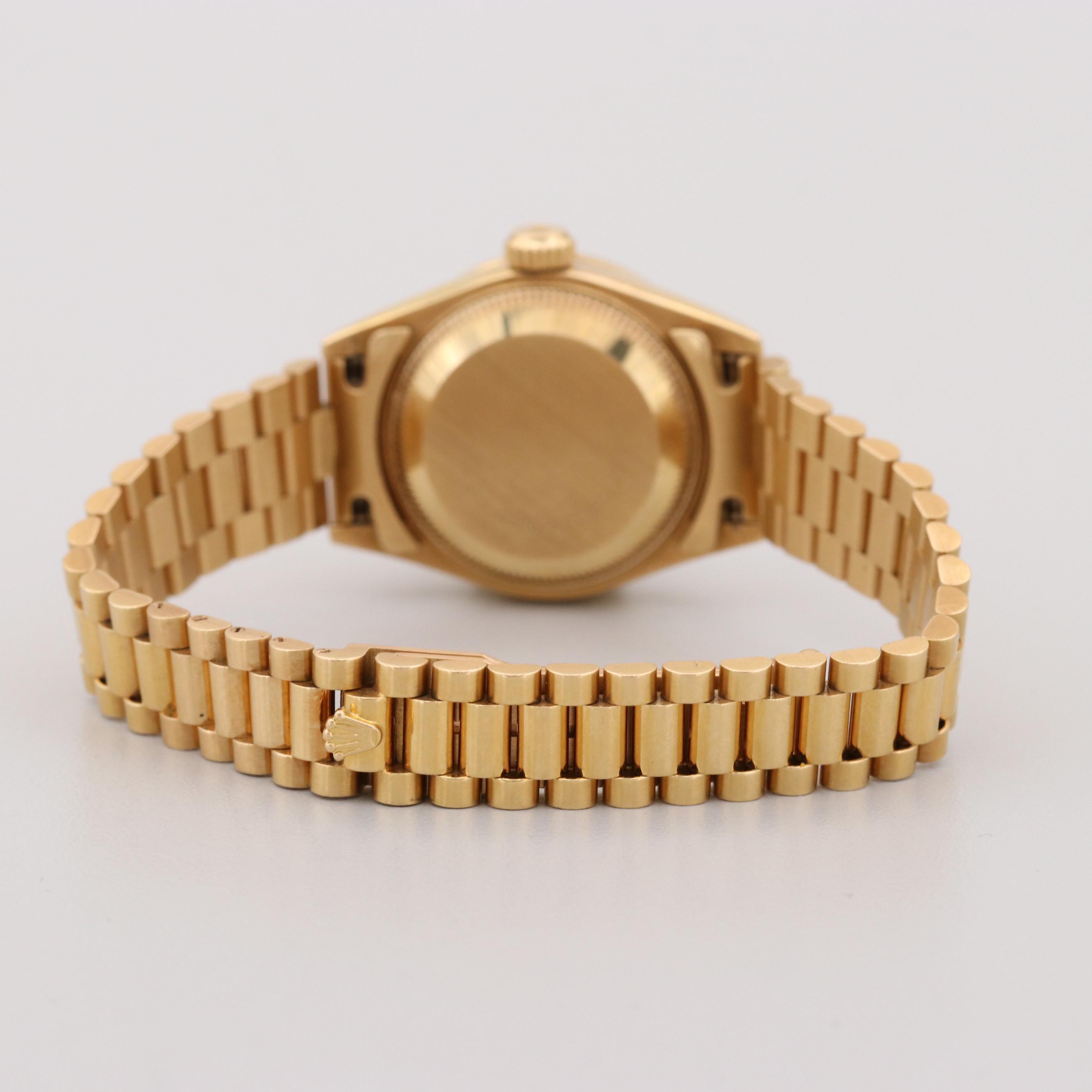 Rolex Datejust 18K Yellow Gold, Diamond and Emerald Automatic Watch, 1986