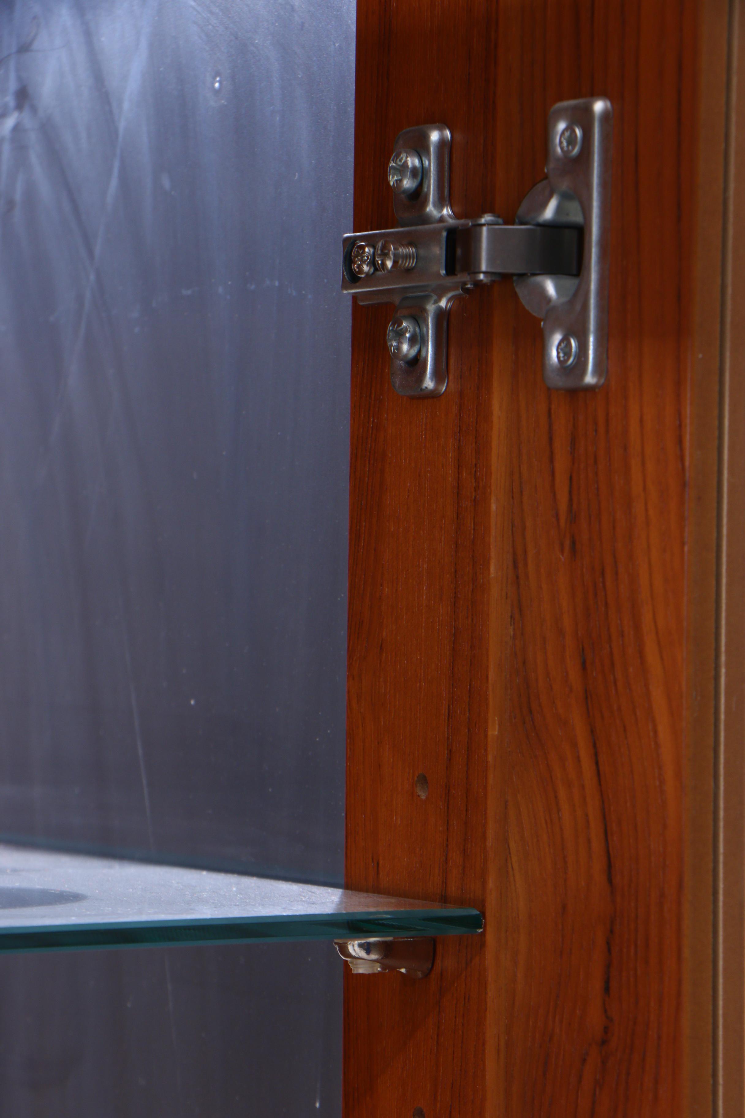 Mid Century Modern Style Teak China Cabinet, Contemporary