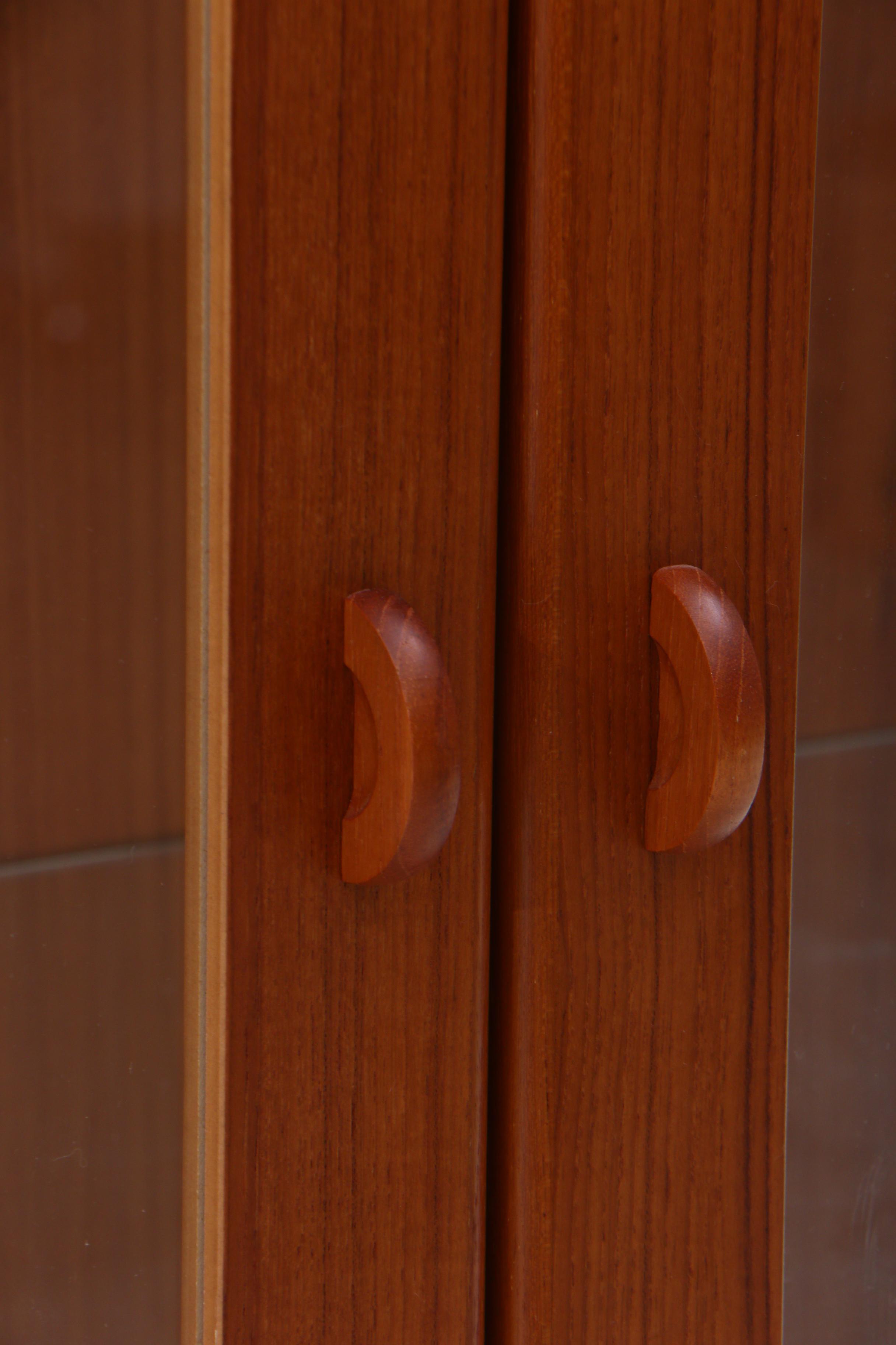 Mid Century Modern Style Teak China Cabinet, Contemporary
