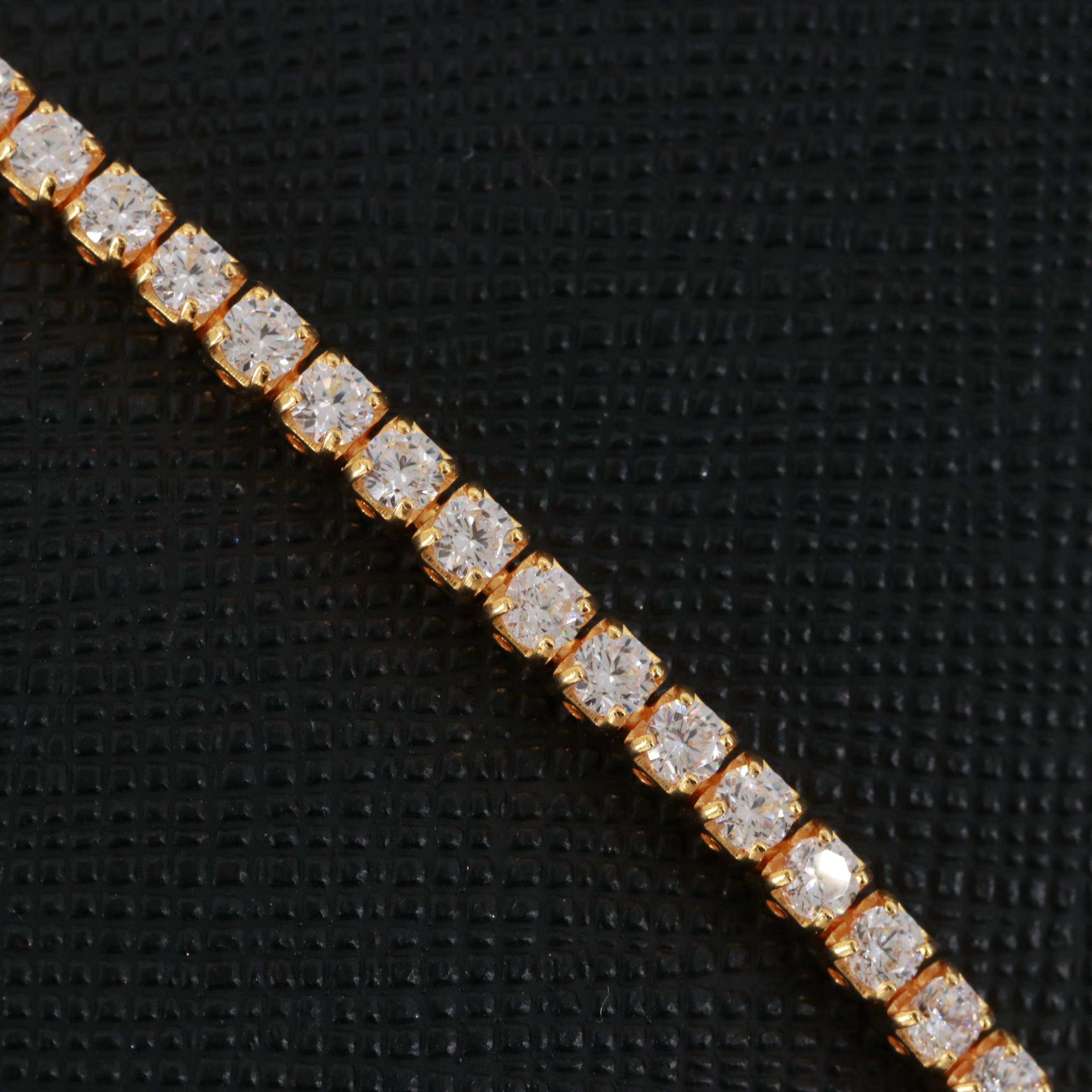 Gold Wash on Sterling Silver Cubic Zirconia Bracelet