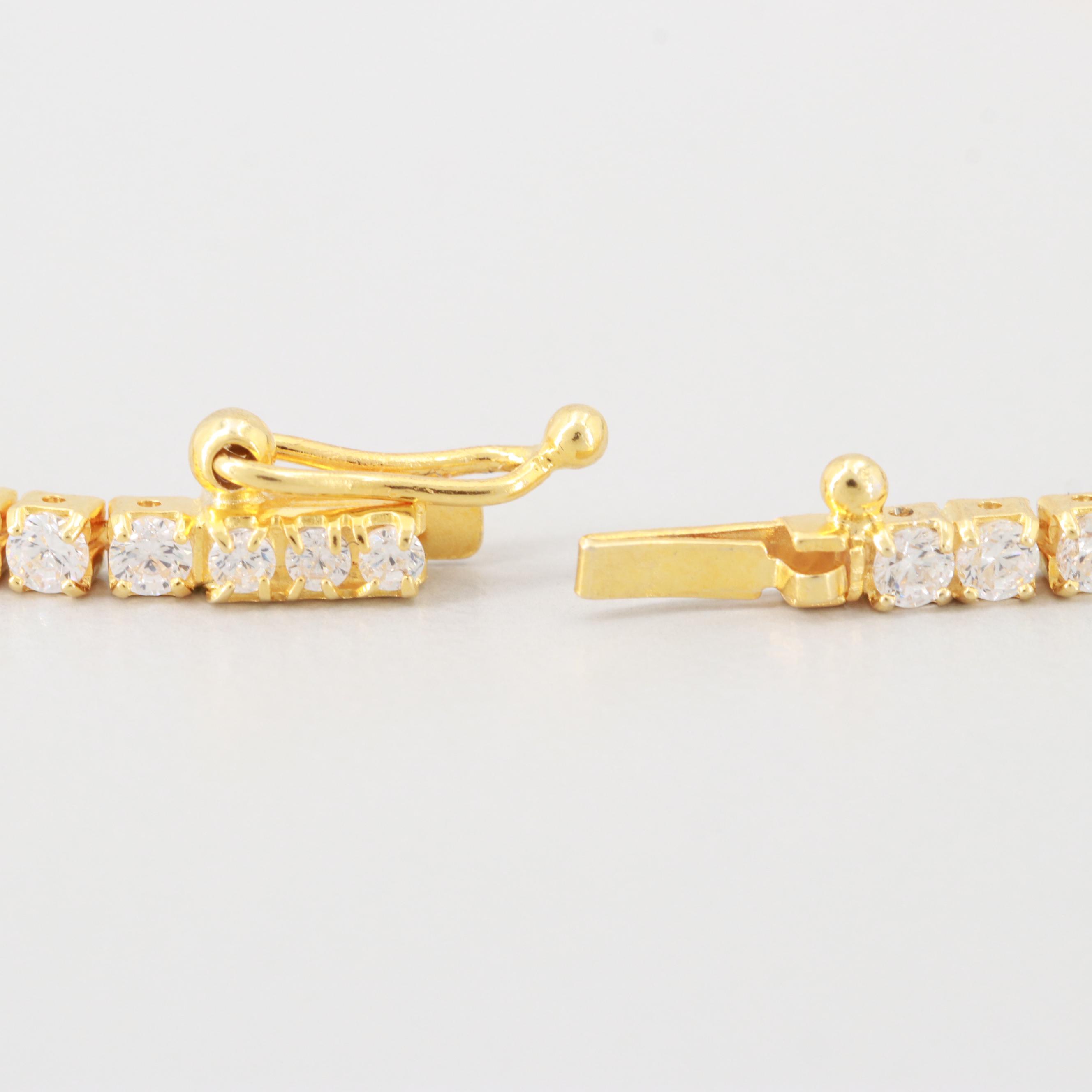 Gold Wash on Sterling Silver Cubic Zirconia Bracelet