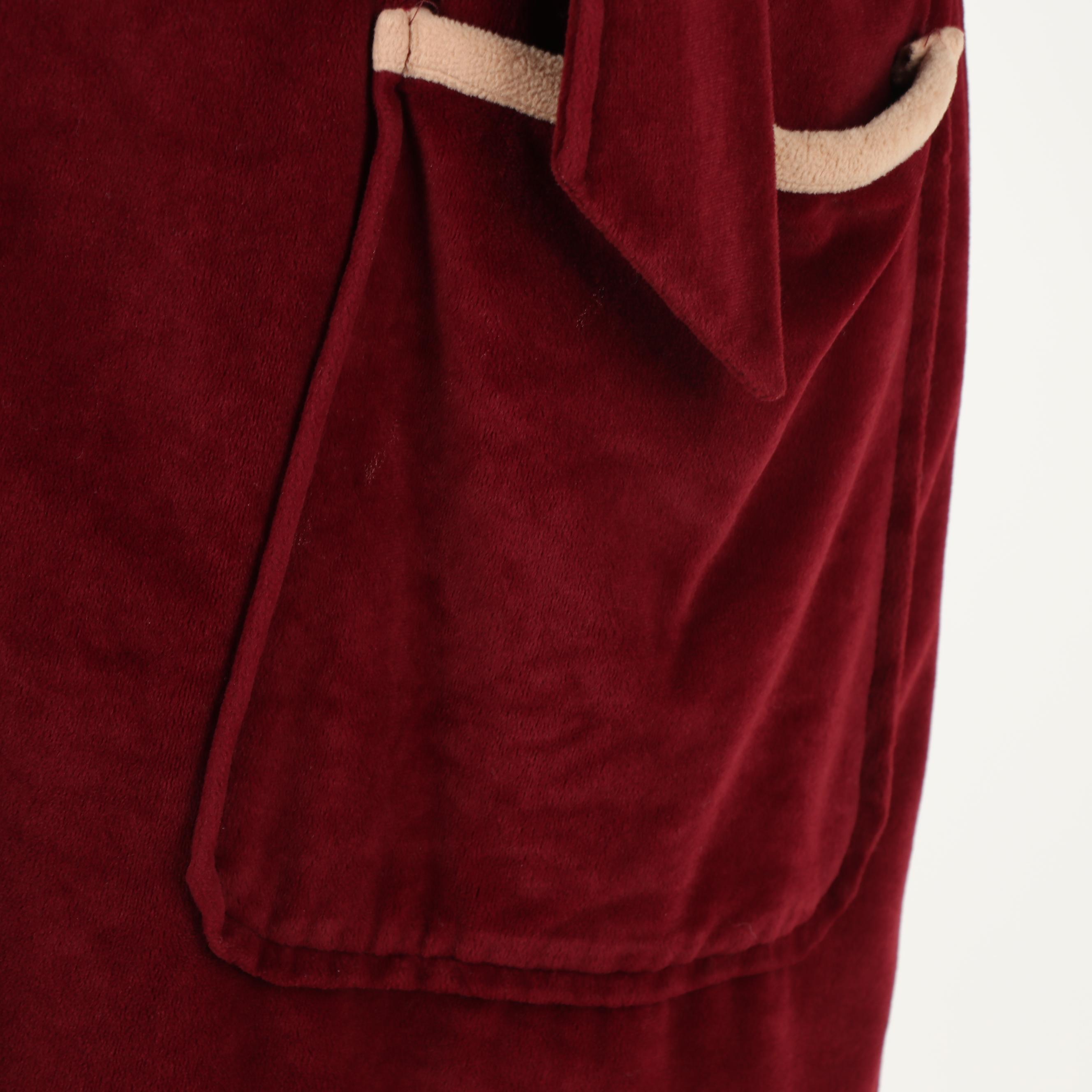Christian Dior Robe de Chambre Burgundy Velveteen Dressing Gown Robe, Vintage