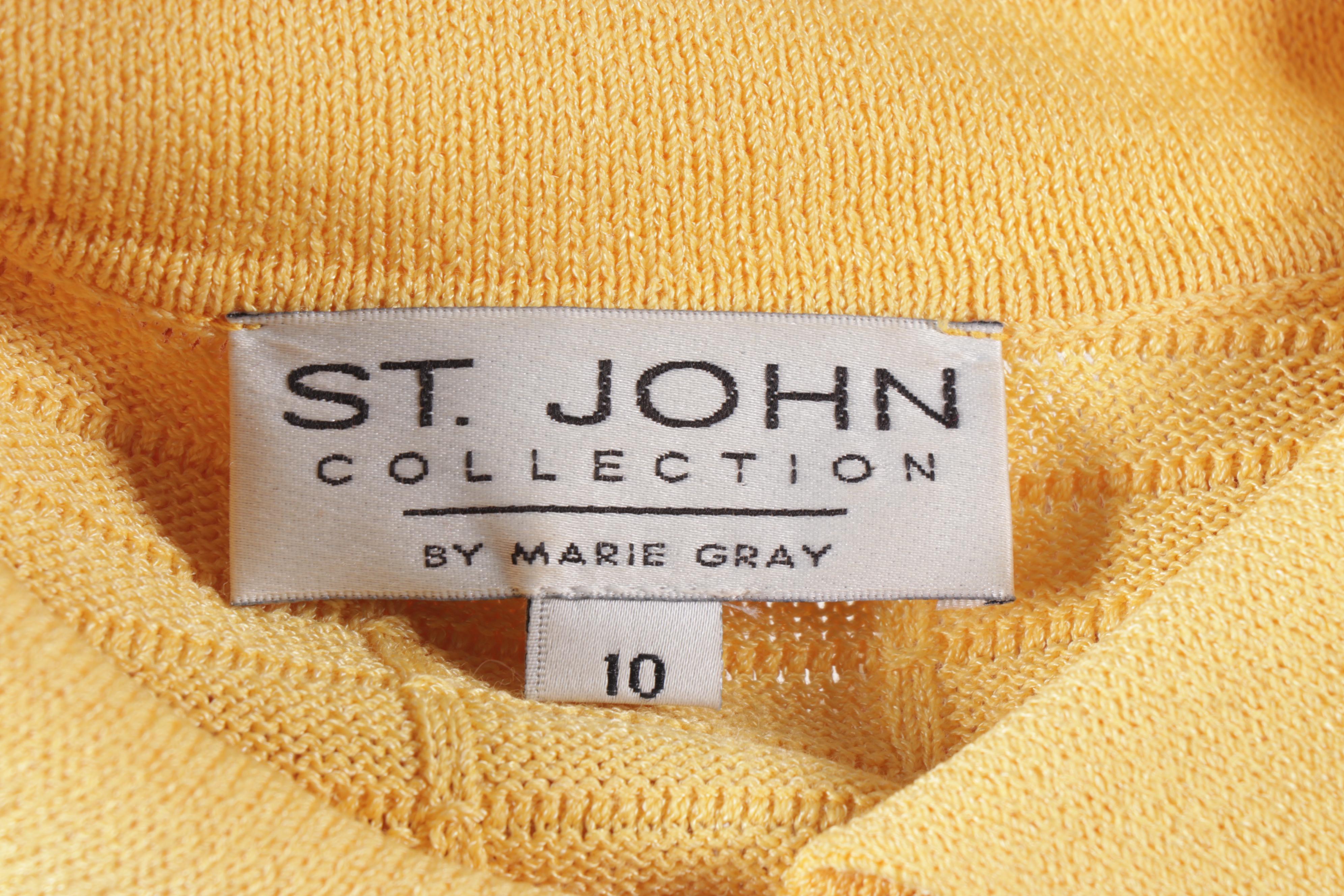St. John Collection Knit Skirt Suit in Yellow