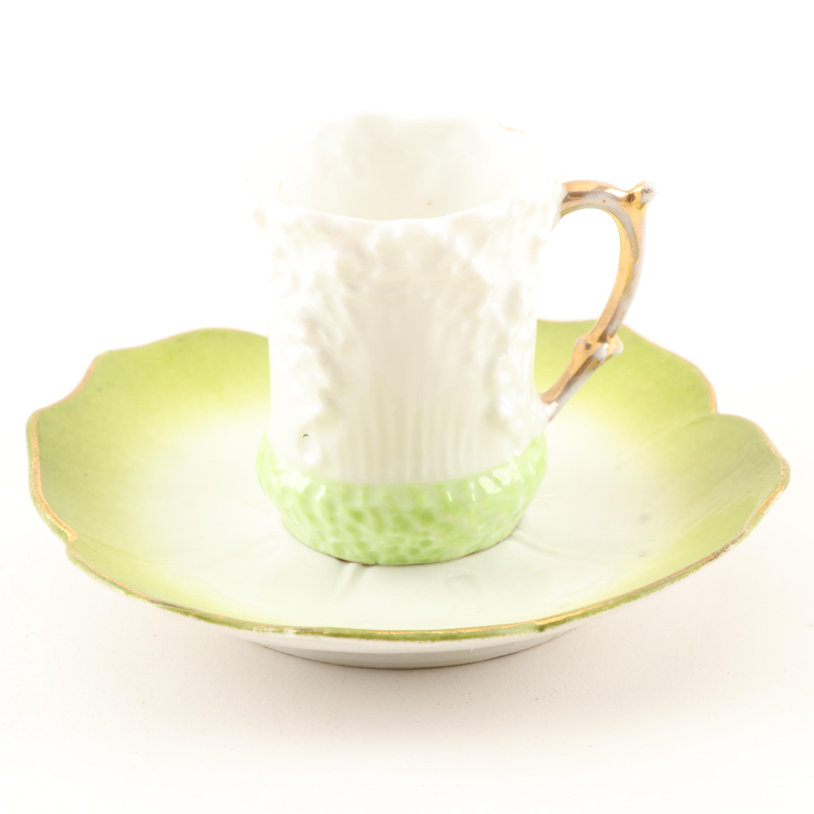 Victorian Cups and Saucers Grouping Featuring Noritake, Early 20th Century