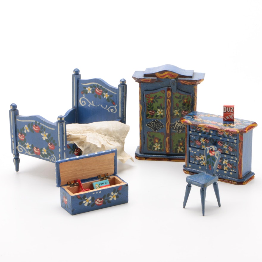 Hand-Painted Miniature Bedroom Set