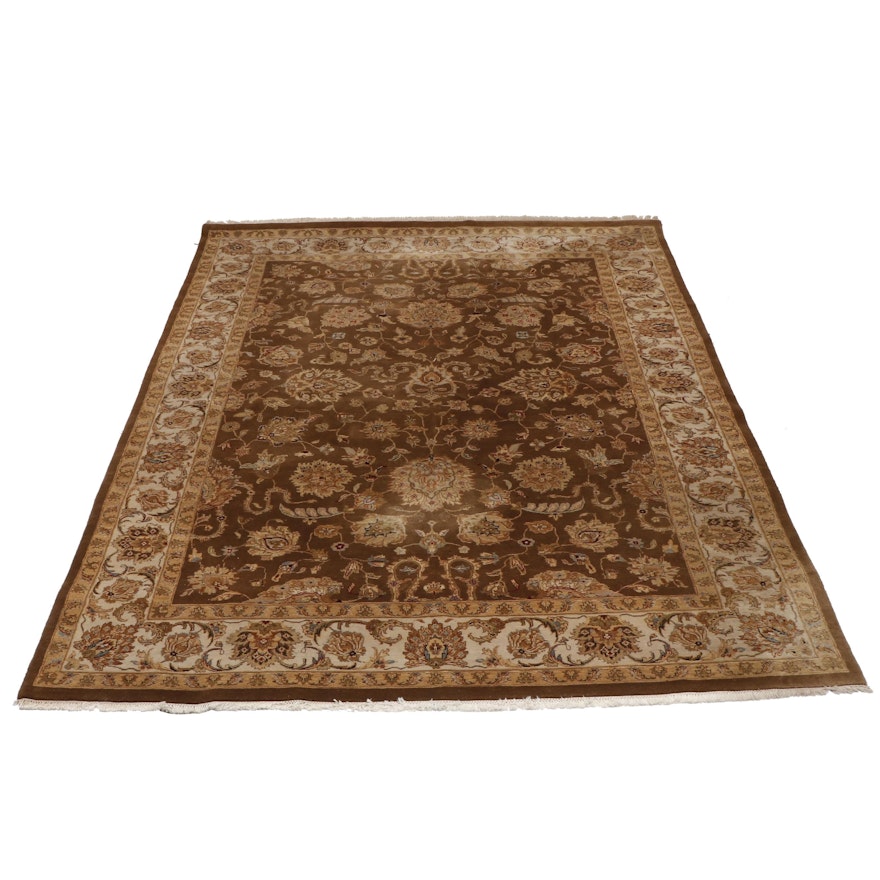 Hand-Knotted Indian Agra Wool Room Sized Rug