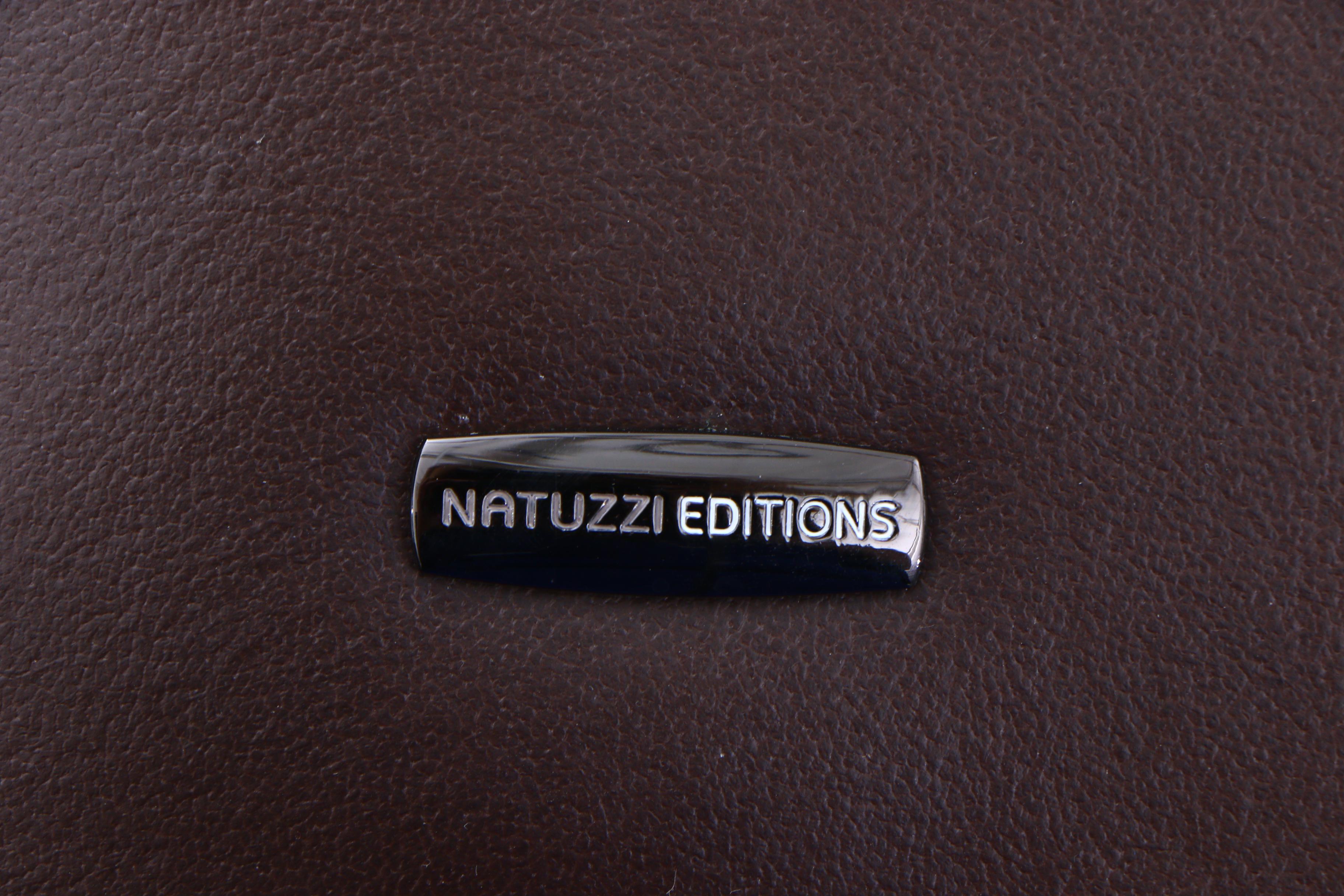 Natuzzi "Mazaro" Leather Swivelling Barrel Chair, Contemporary