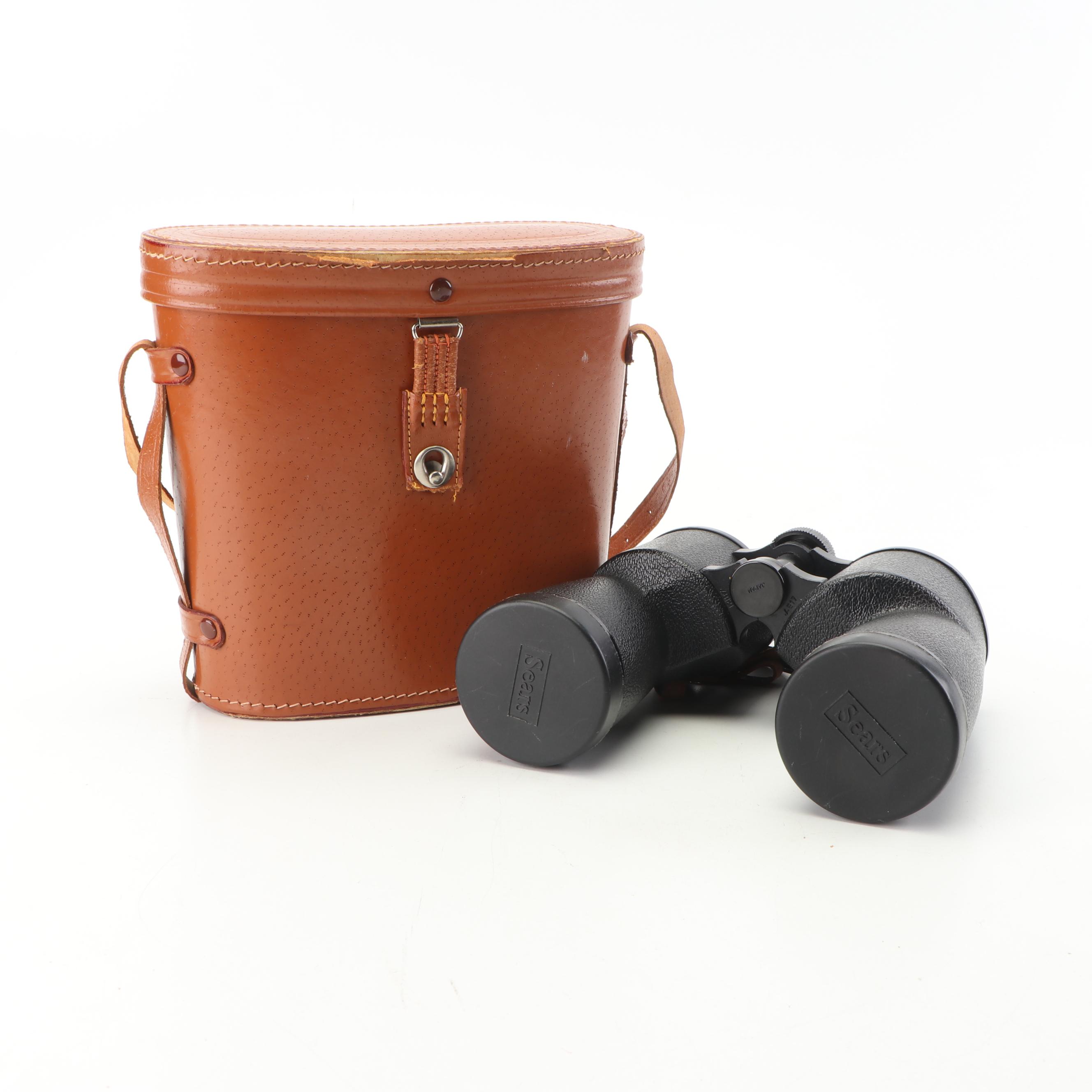 Sears 7X50 Binoculars with Leather Case