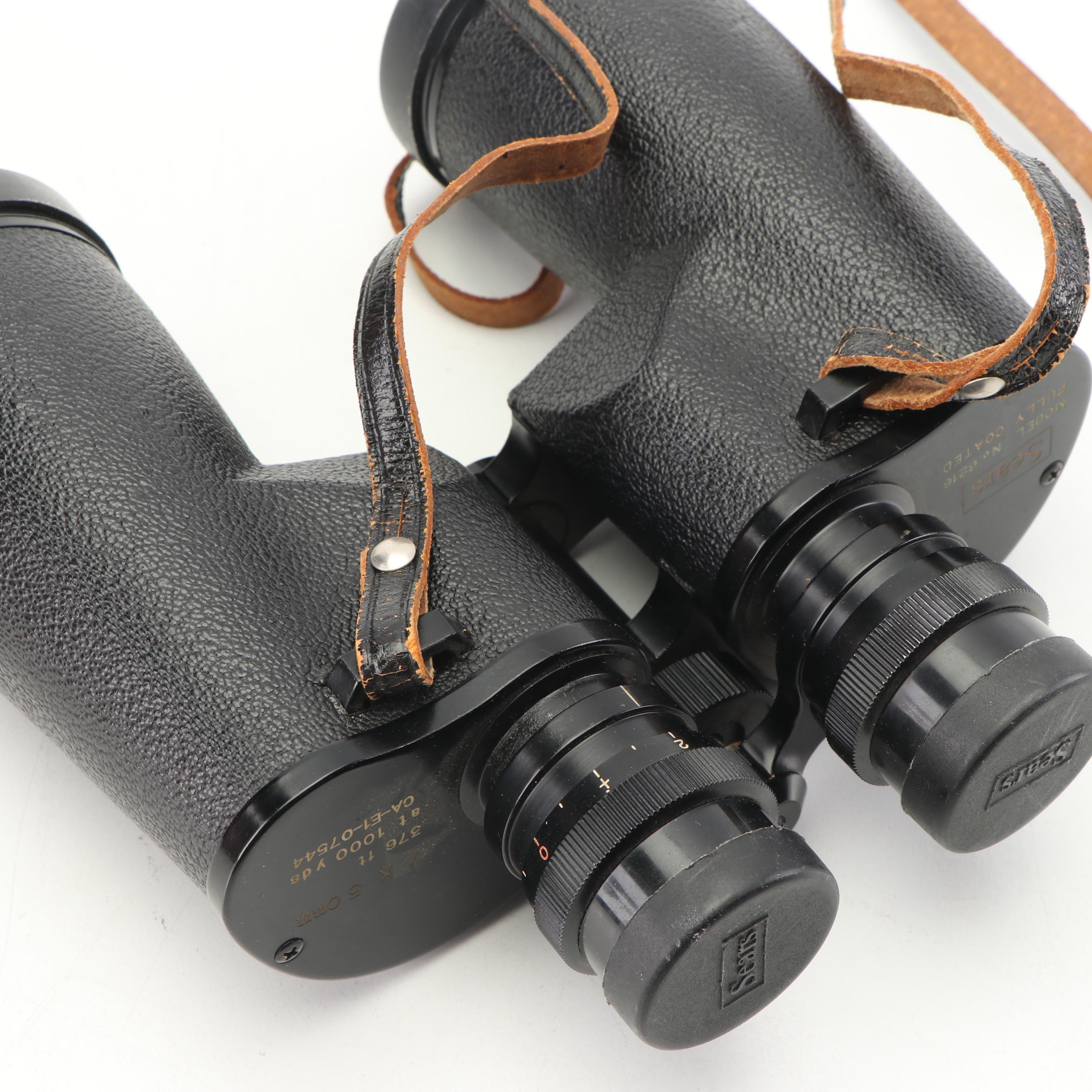 Sears 7X50 Binoculars with Leather Case