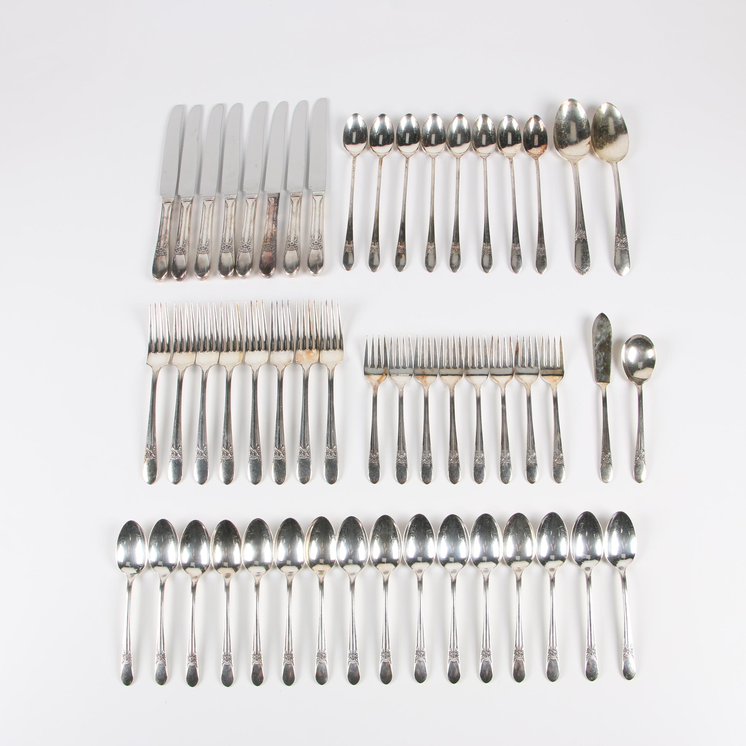 Wm Rogers "Beloved" Silver Plate Flatware, Mid-Century