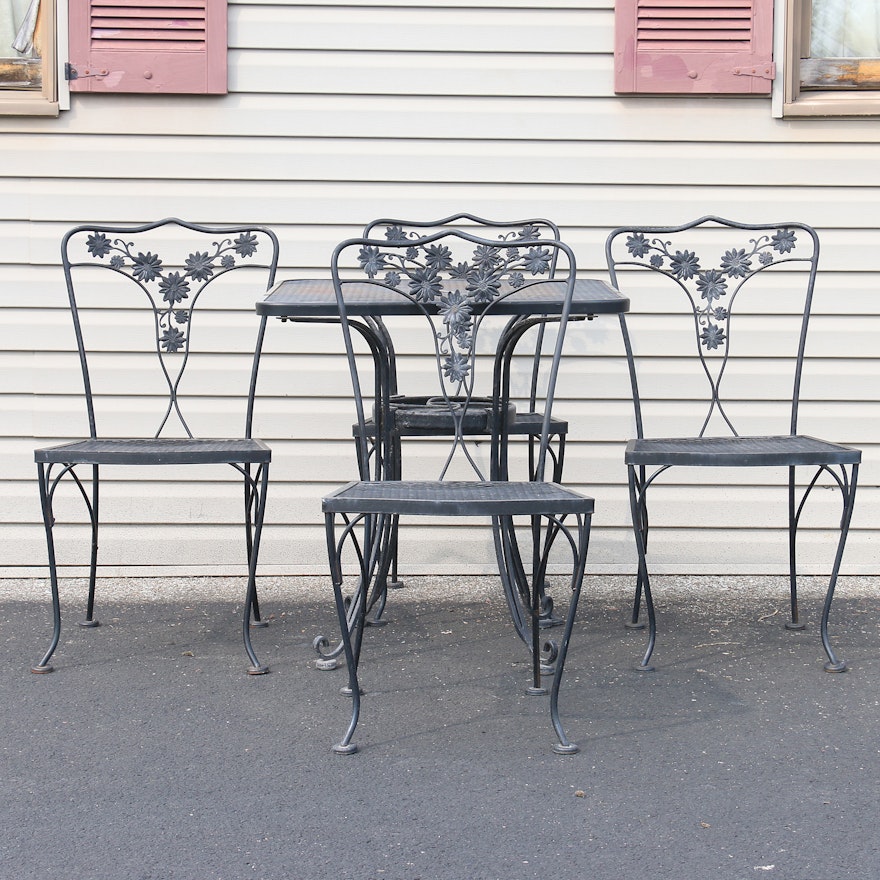 Wrought Iron Patio Table and Chair Set