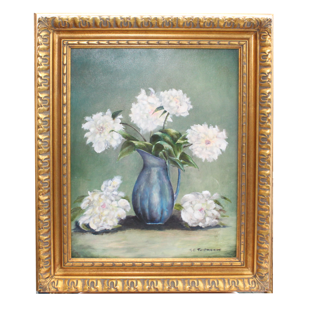 Sarah D. Thiemonge Oil Painting of Flowers