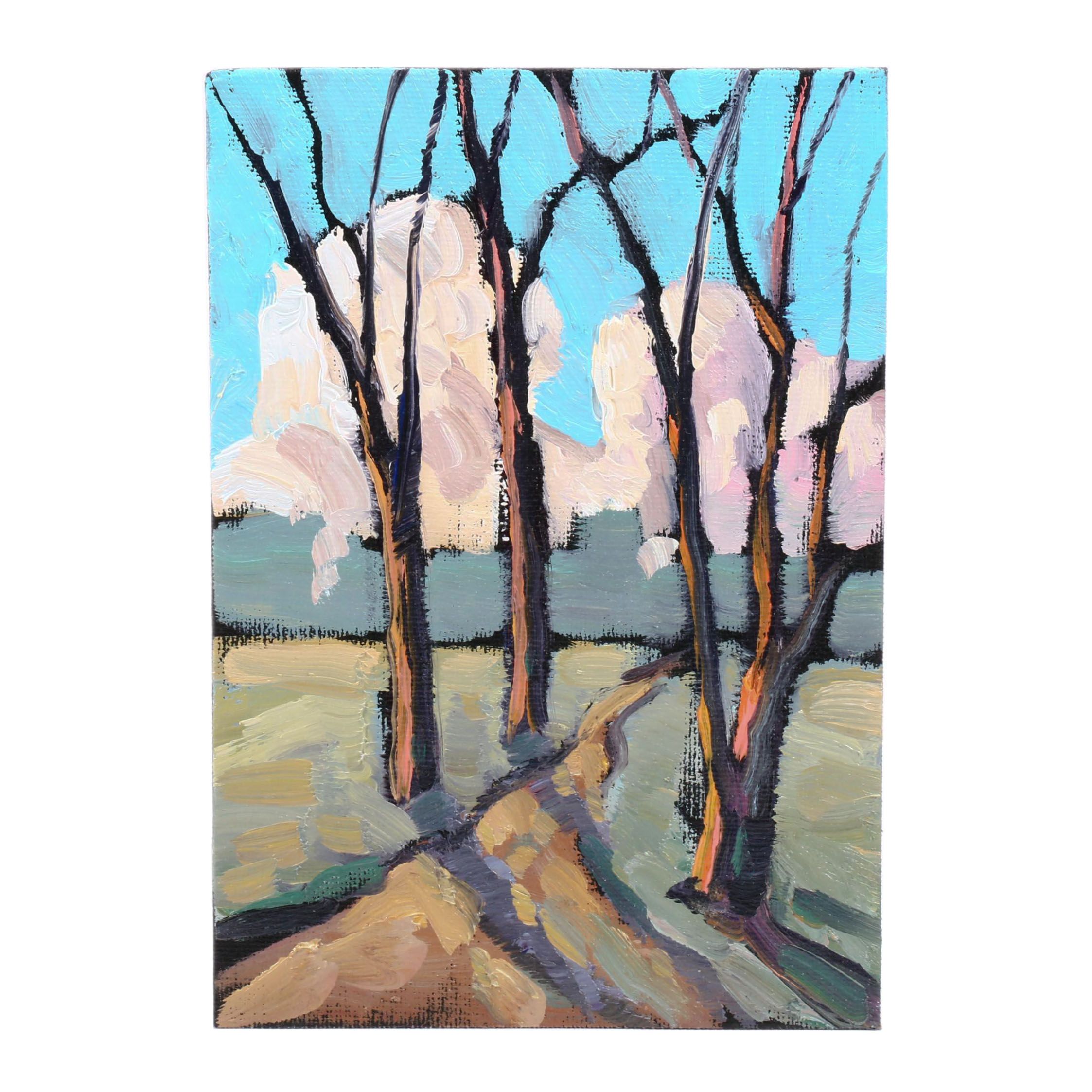 William Hawkins Landscape Oil Painting