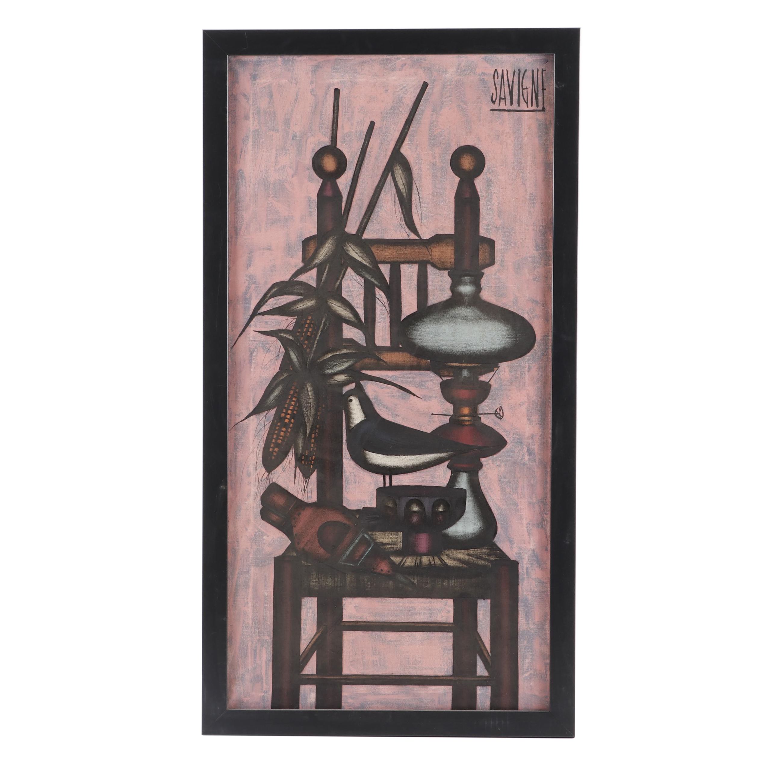 D.H. Savigne Surreal Still Life Oil Painting