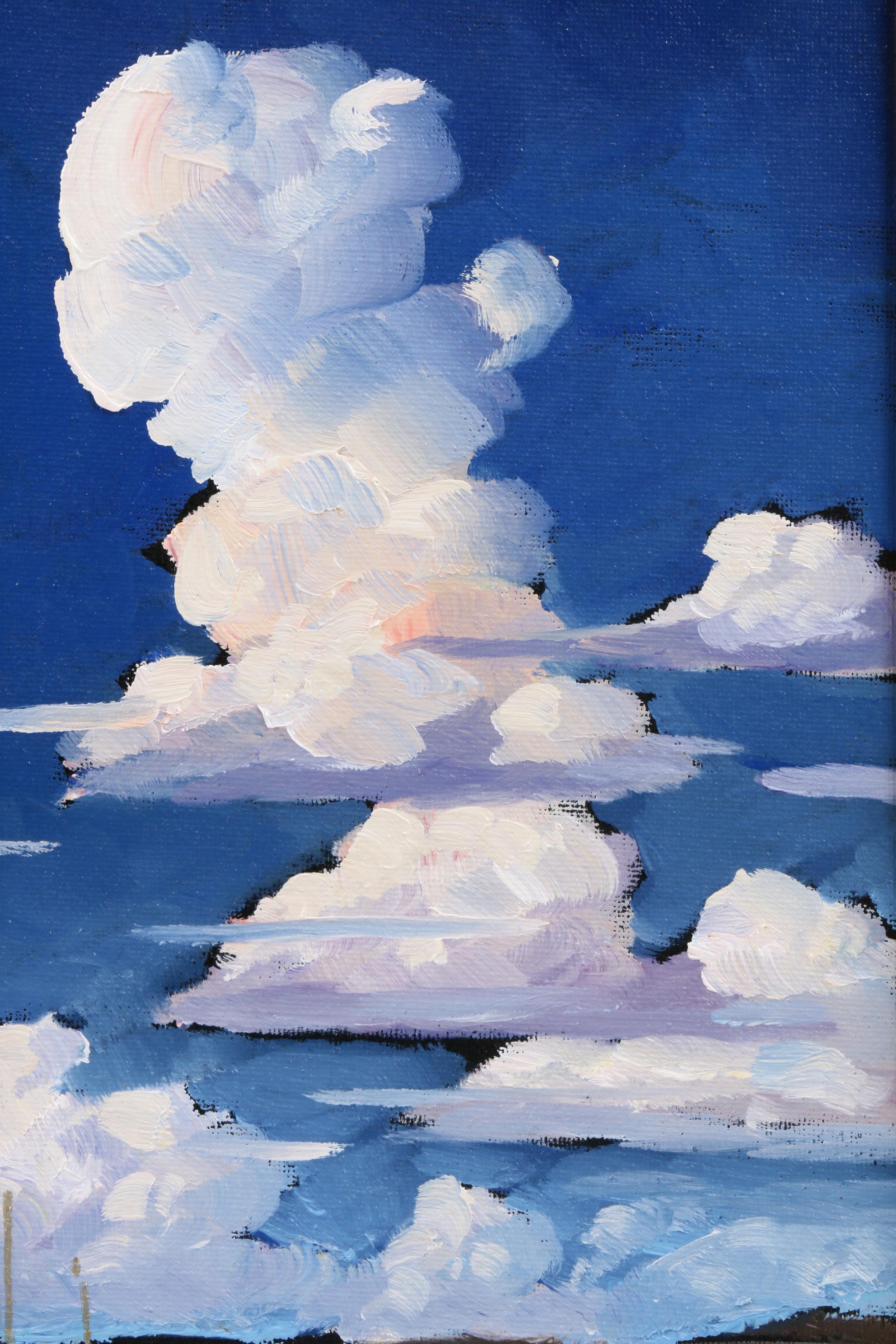William Hawkins Landscape Oil Painting with Cloud Formation
