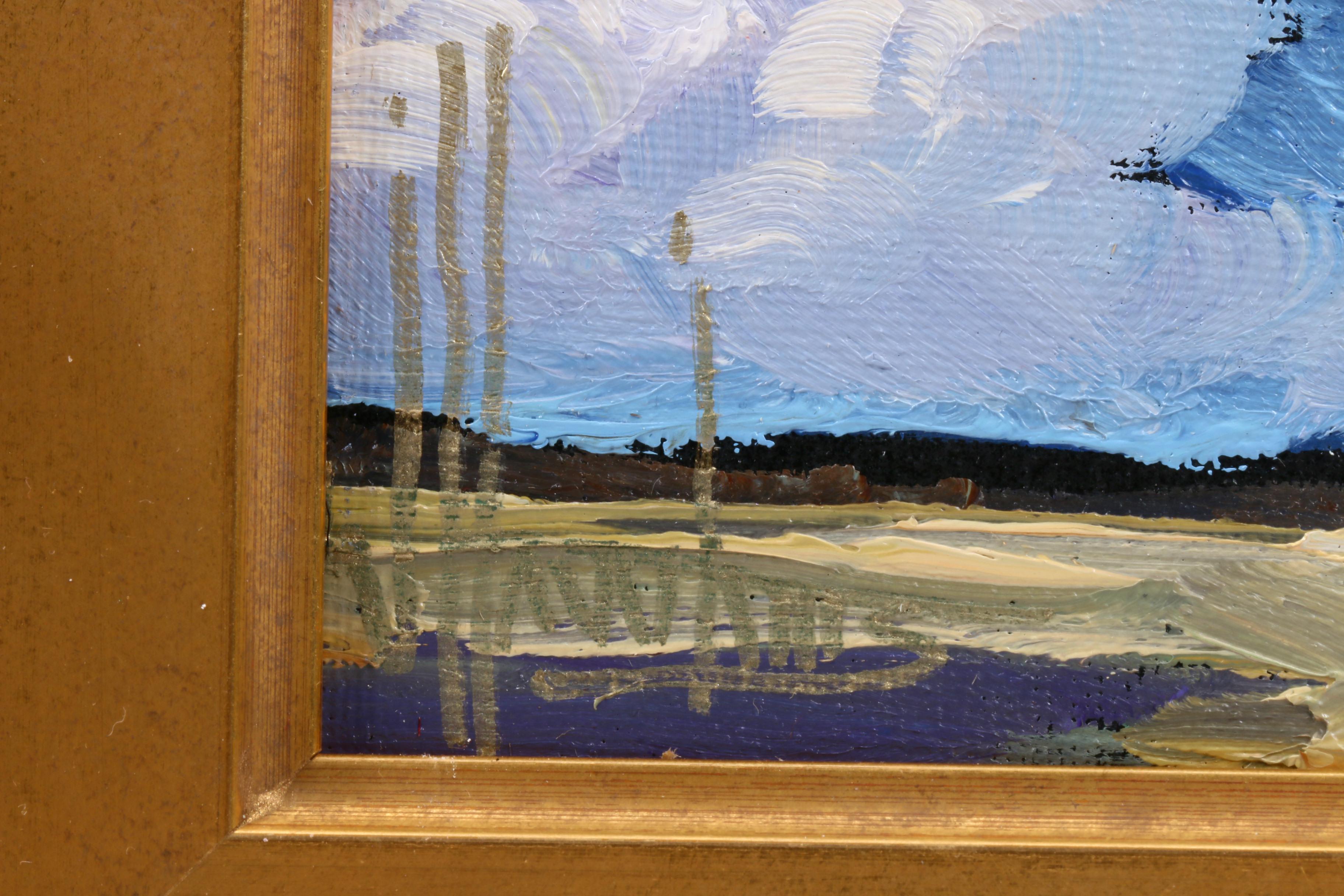 William Hawkins Landscape Oil Painting with Cloud Formation