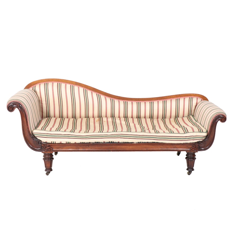 Regency Rosewood Upholstered Sofa, Early to Mid 19th Century