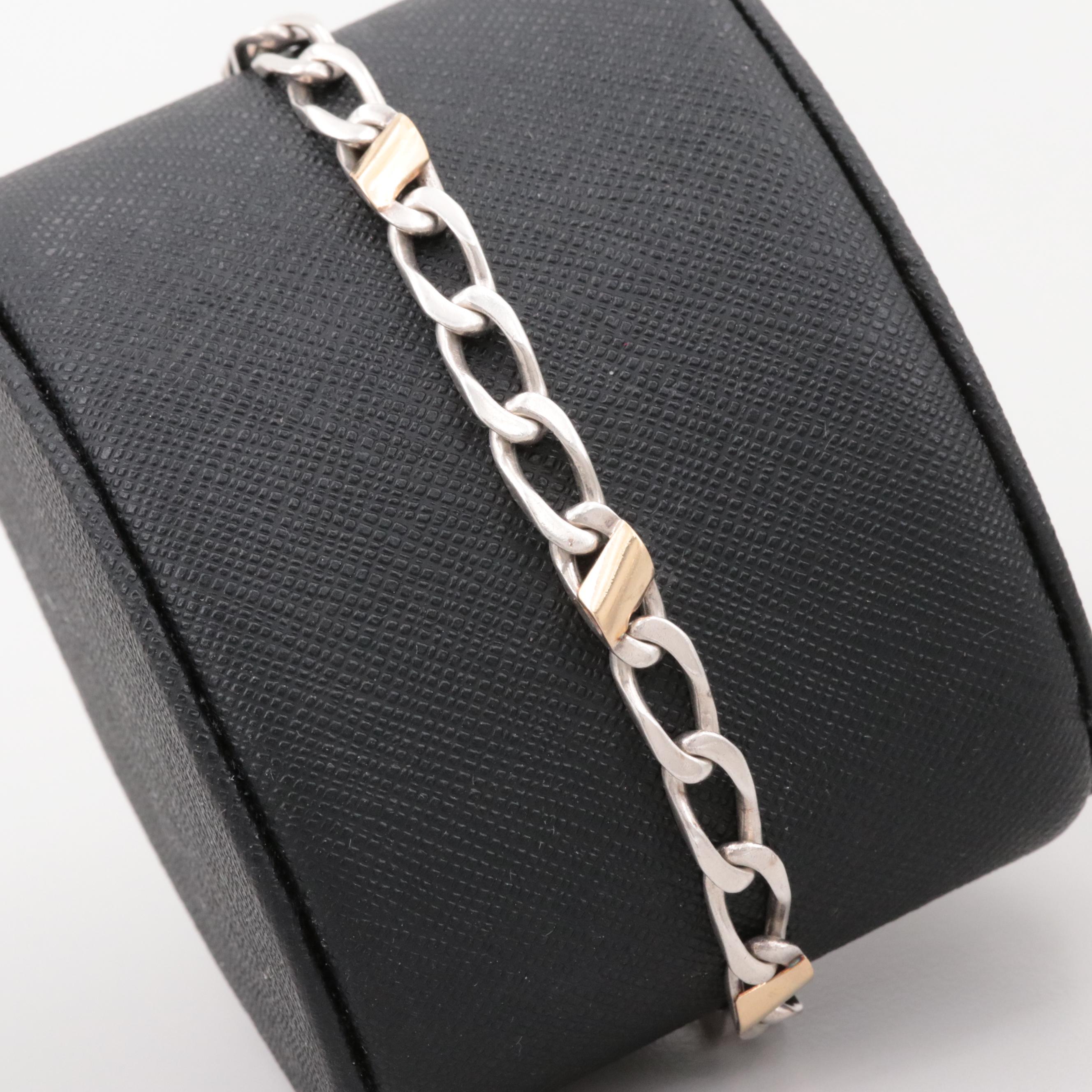 Tiffany & Co. Sterling Silver Bracelet with 18K Yellow Gold Accents