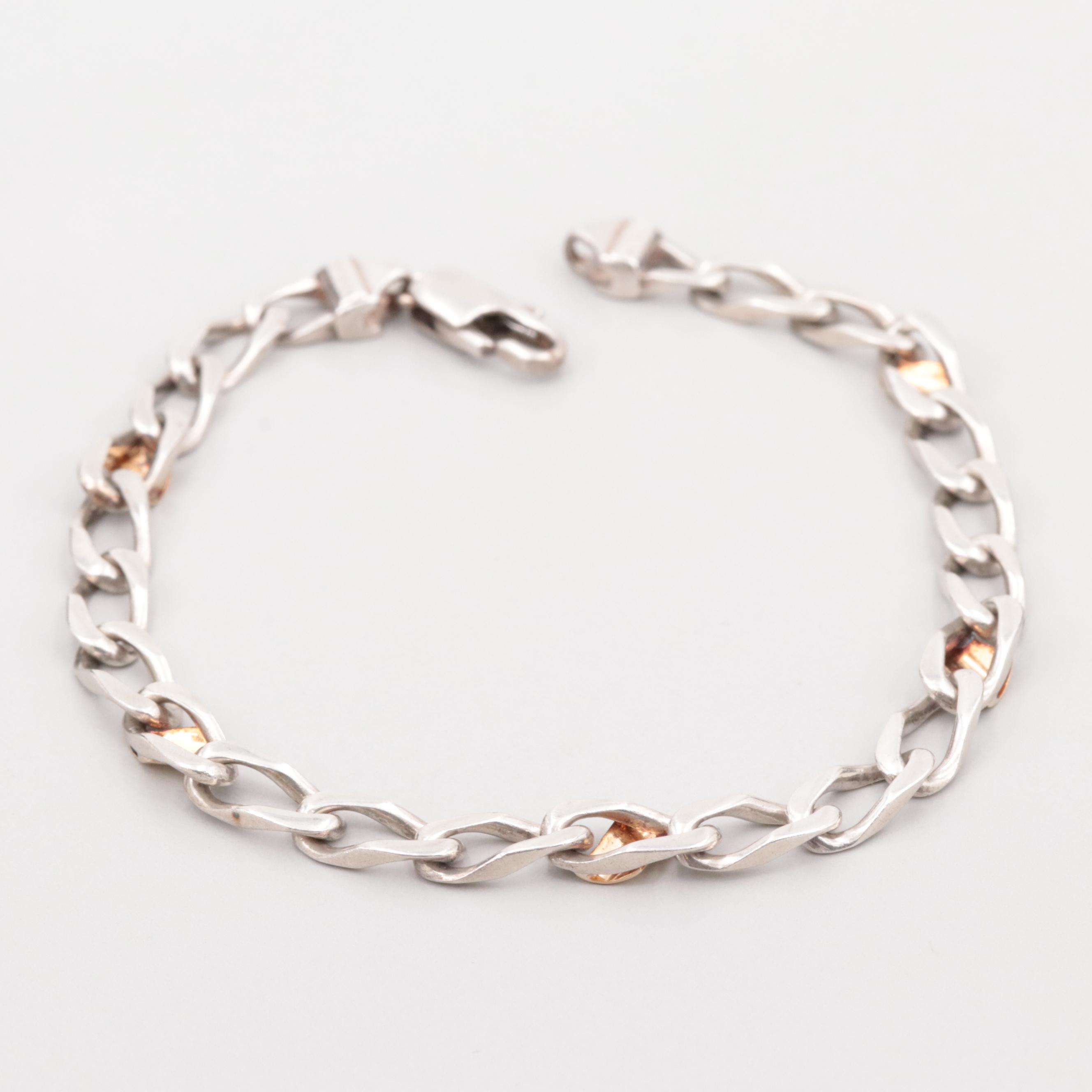 Tiffany & Co. Sterling Silver Bracelet with 18K Yellow Gold Accents