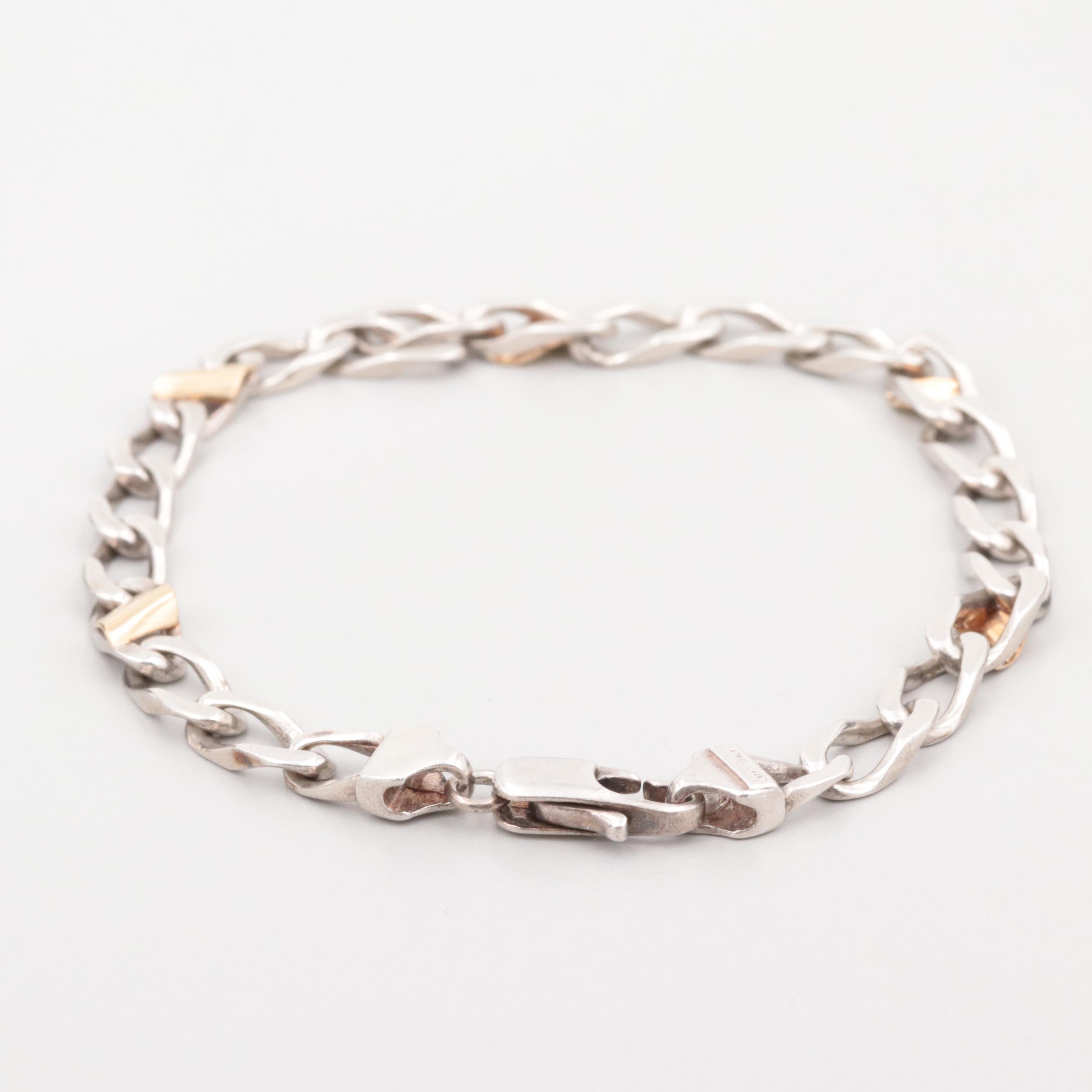 Tiffany & Co. Sterling Silver Bracelet with 18K Yellow Gold Accents