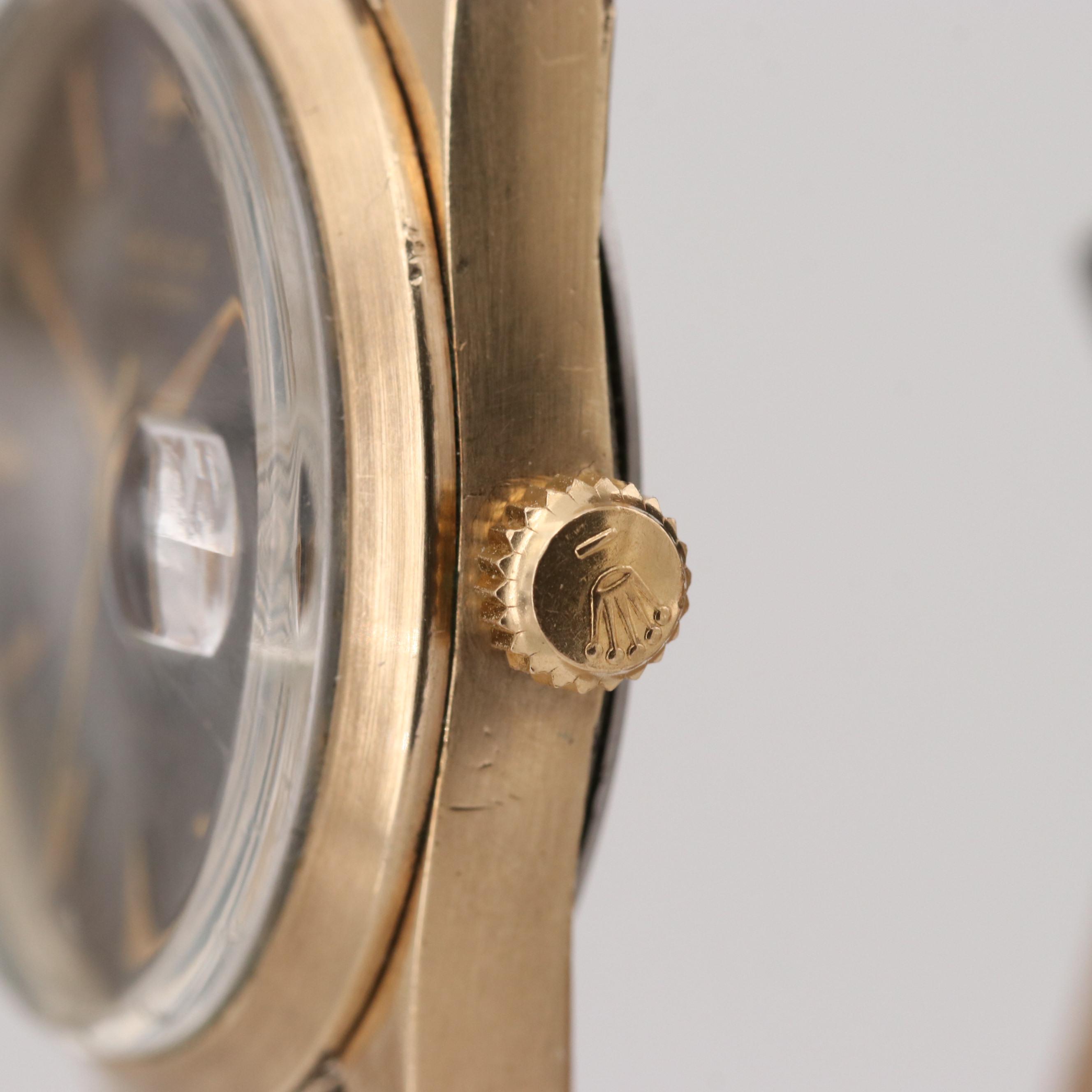 Vintage Rolex Oysterdate  Gold Shell Stem Wind Watch, 1960