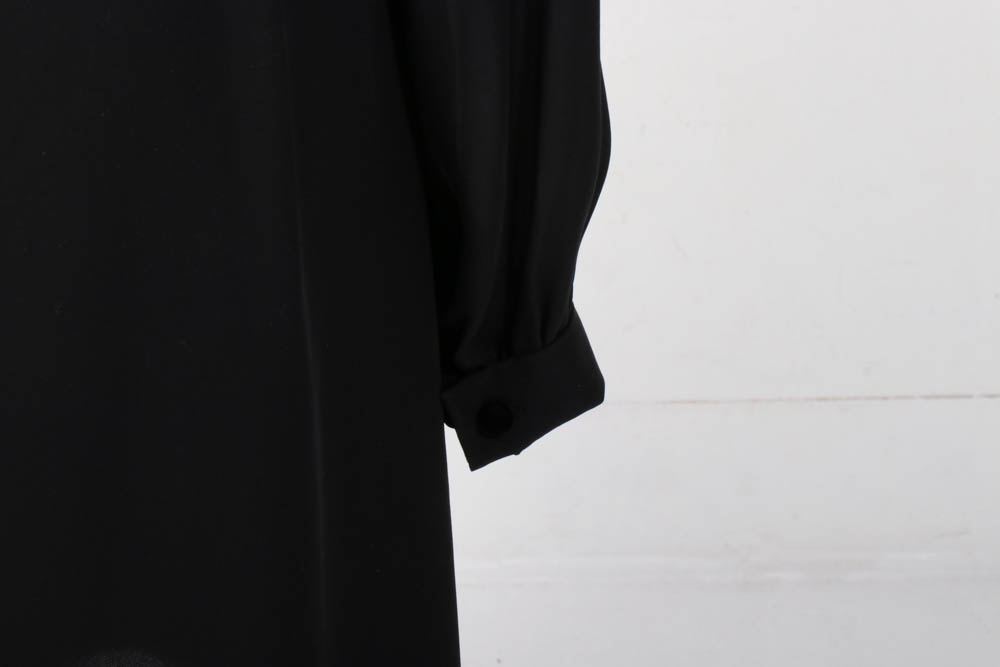 Tory Burch Black Silk Ruffled Long Sleeve Dress