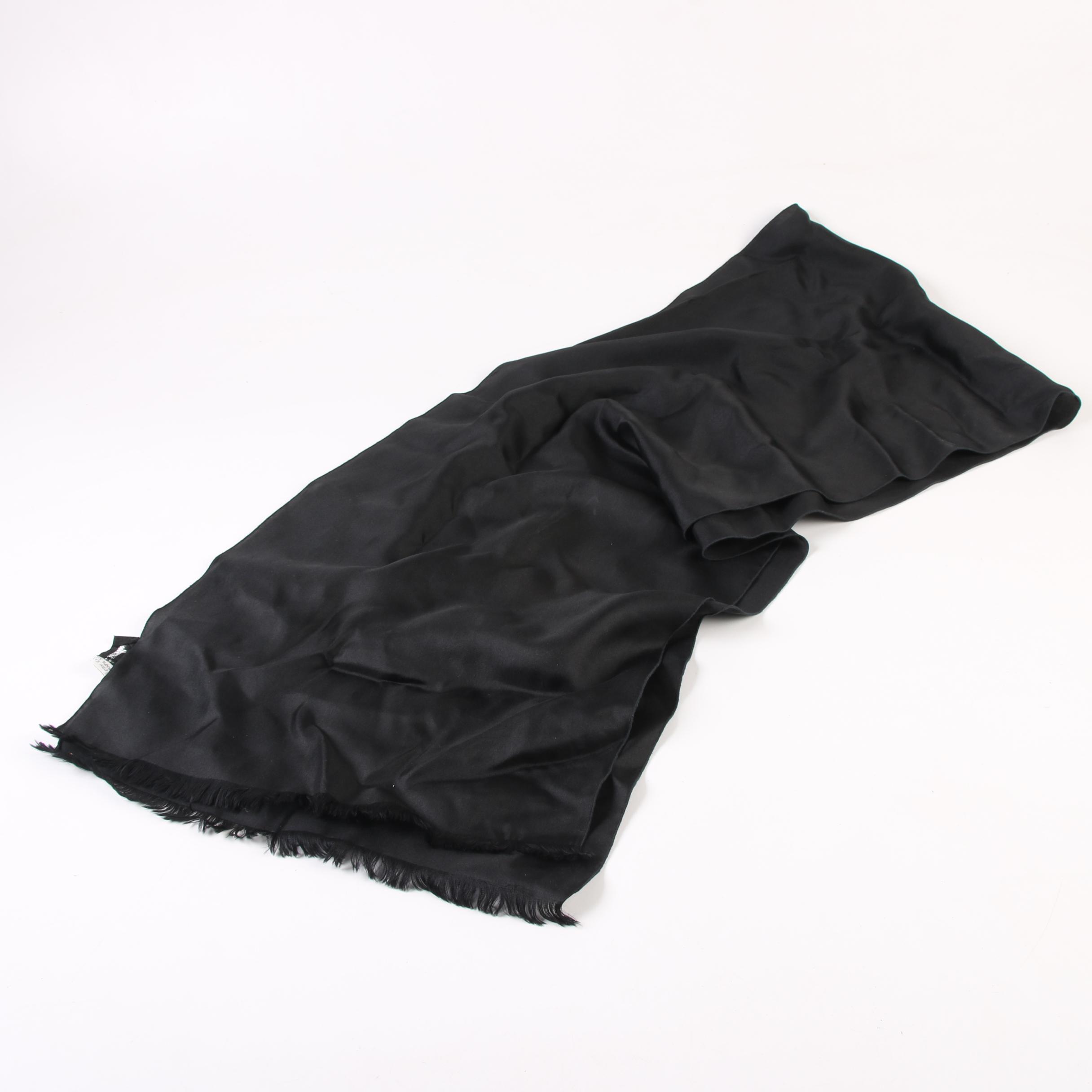 Chapeaux Paris Chicago Satin Pillbox Hat and Bonwit Teller Silk Scarf, 1950s