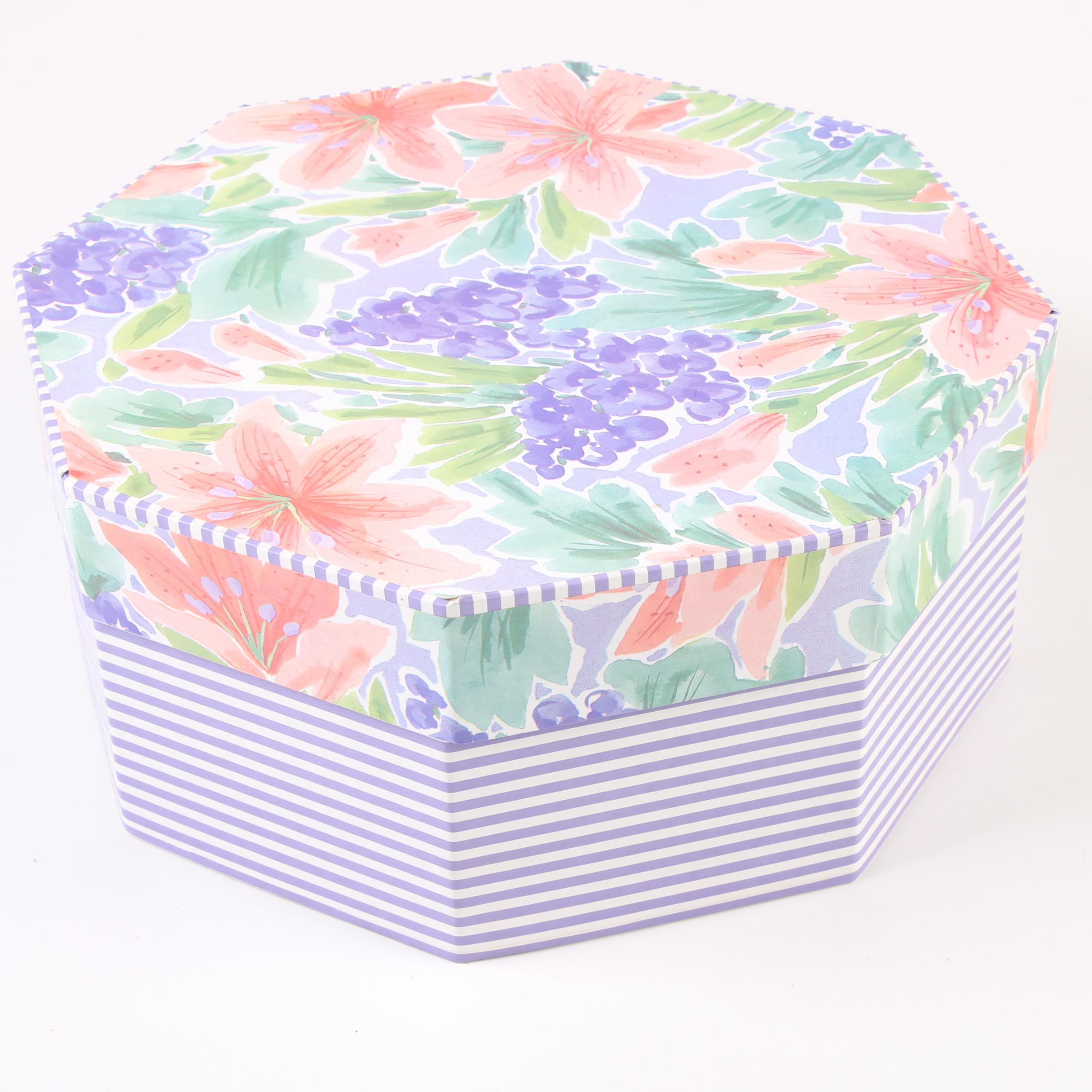 Chapeaux Paris Chicago Satin Pillbox Hat and Bonwit Teller Silk Scarf, 1950s