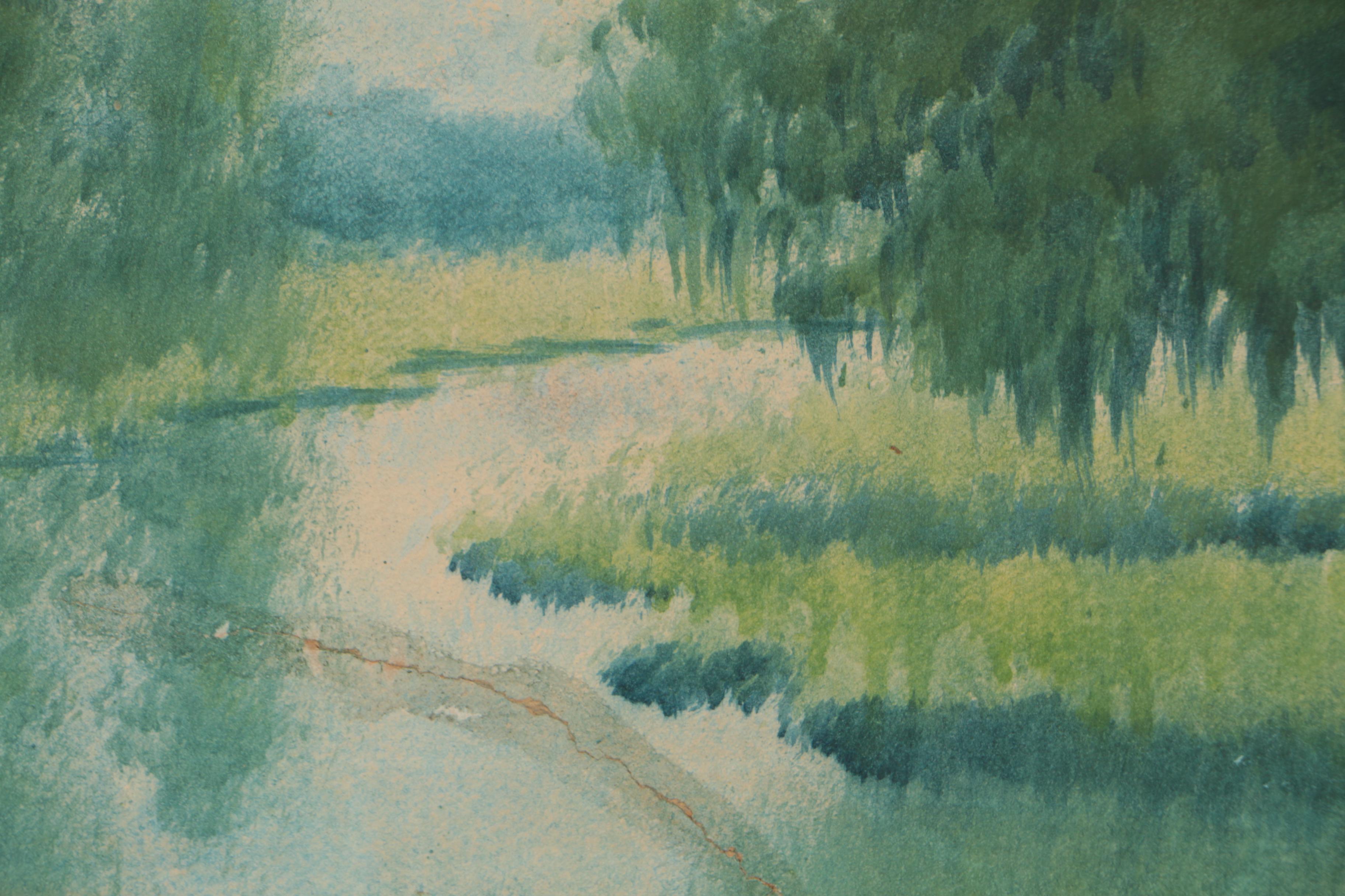 Alexander John Drysdale Watercolor Painting of Louisiana Bayou