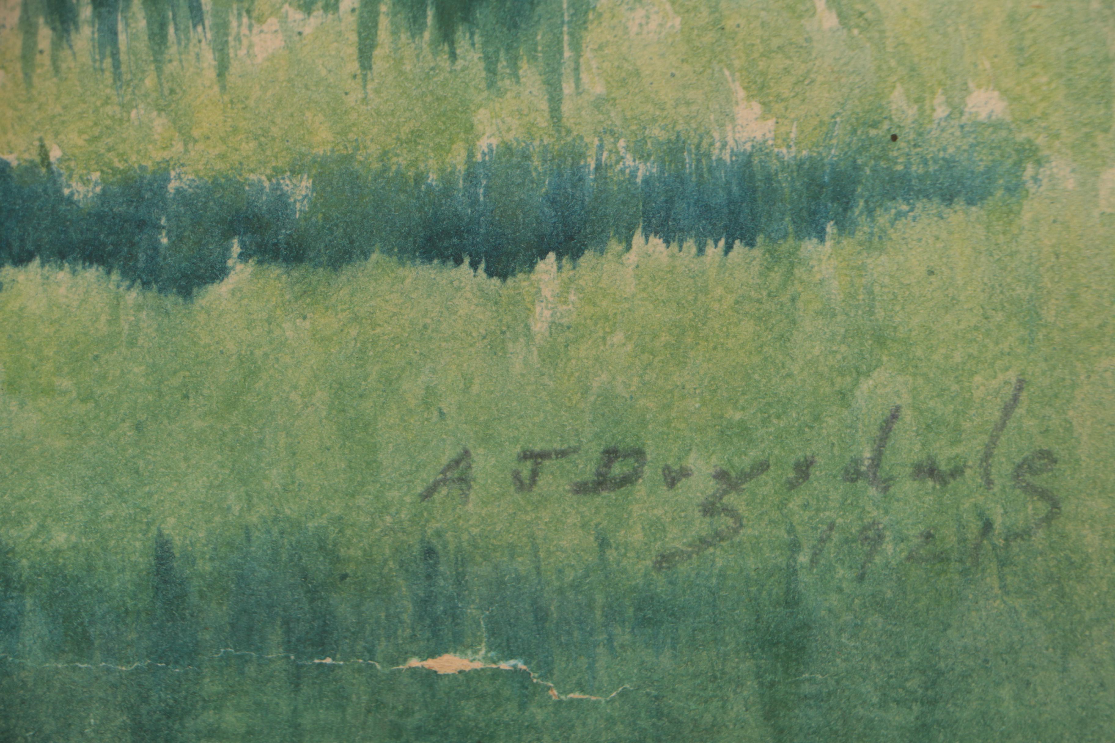 Alexander John Drysdale Watercolor Painting of Louisiana Bayou