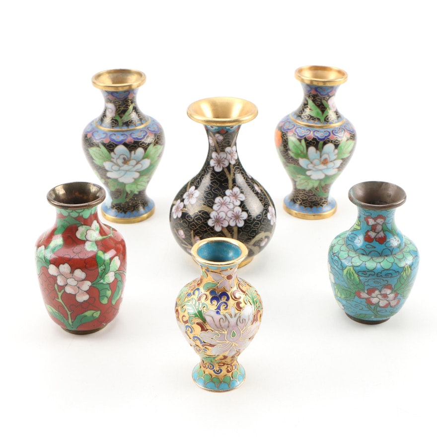Chinese Cloisonné Miniature and Bud Vases