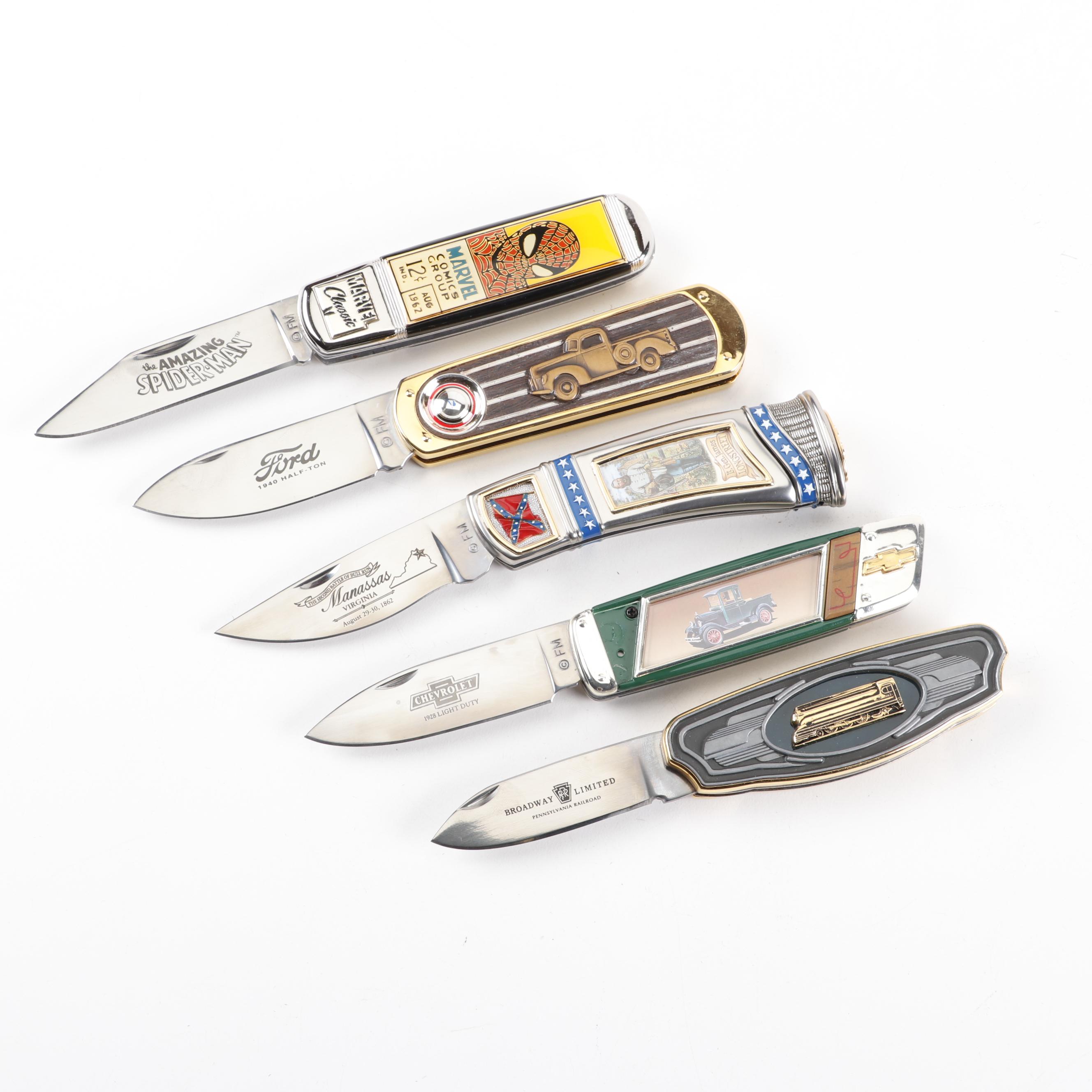 Franklin Mint Collector's Pocket Knives, Group of Five
