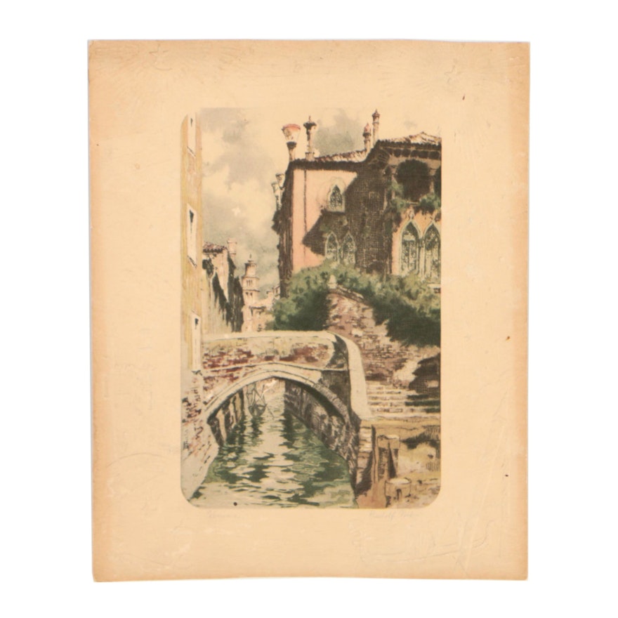 Halftone Print after Rudolf Voit "Venice"