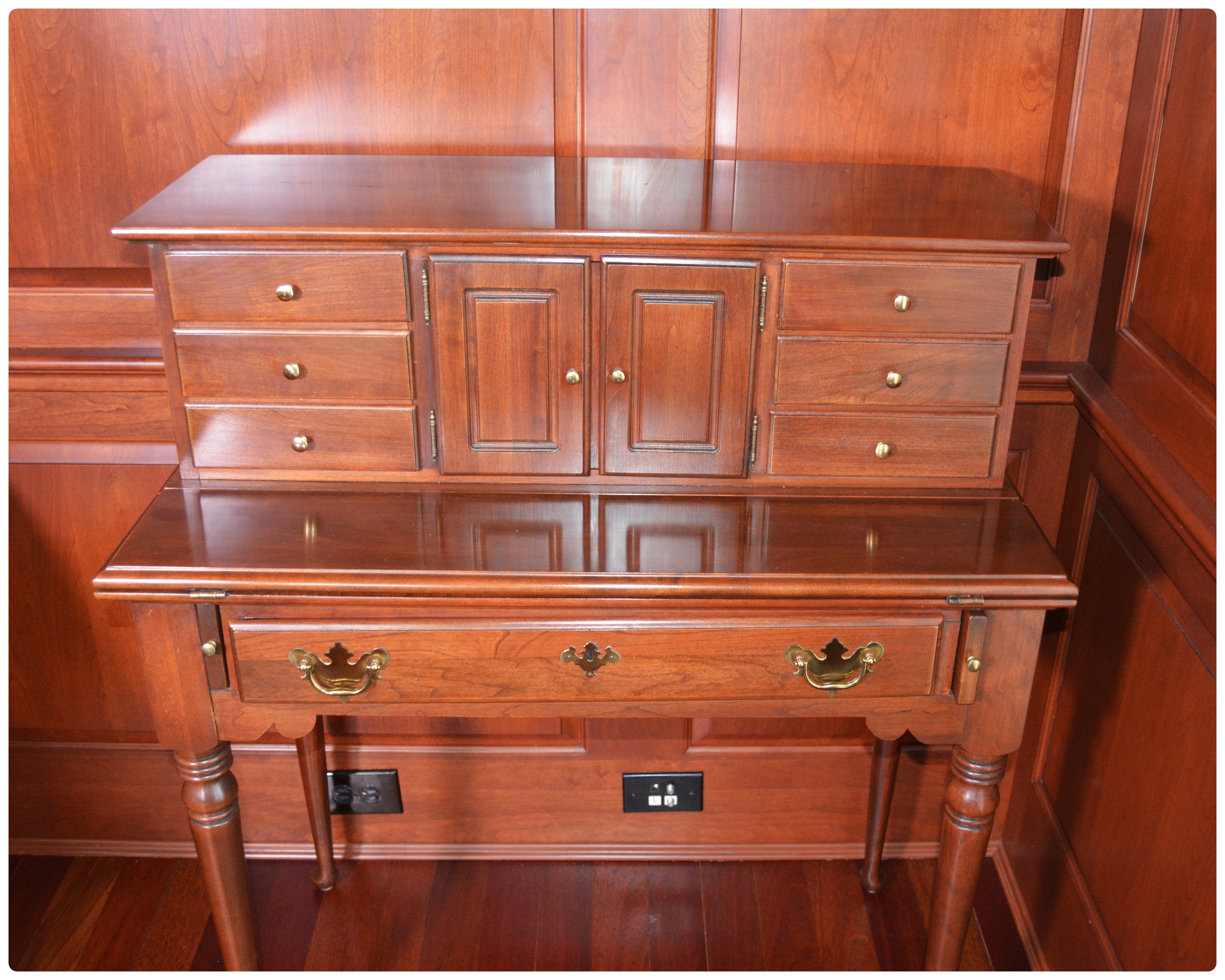 Jamestown Sterling Cherry Sheraton Style Writing Desk, Contemporary