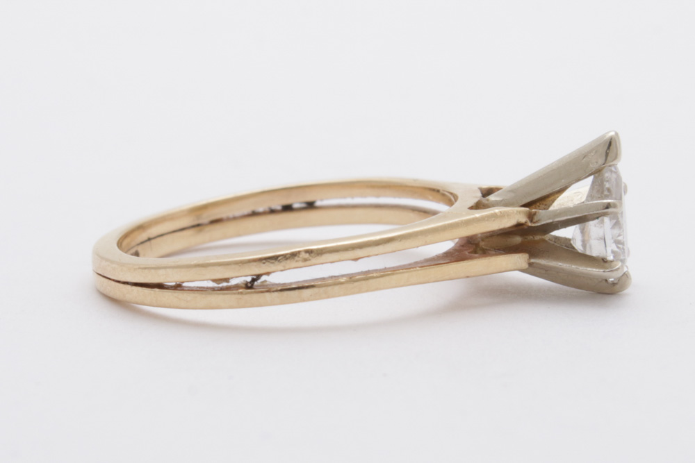 14K Yellow Gold Diamond Solitaire Ring