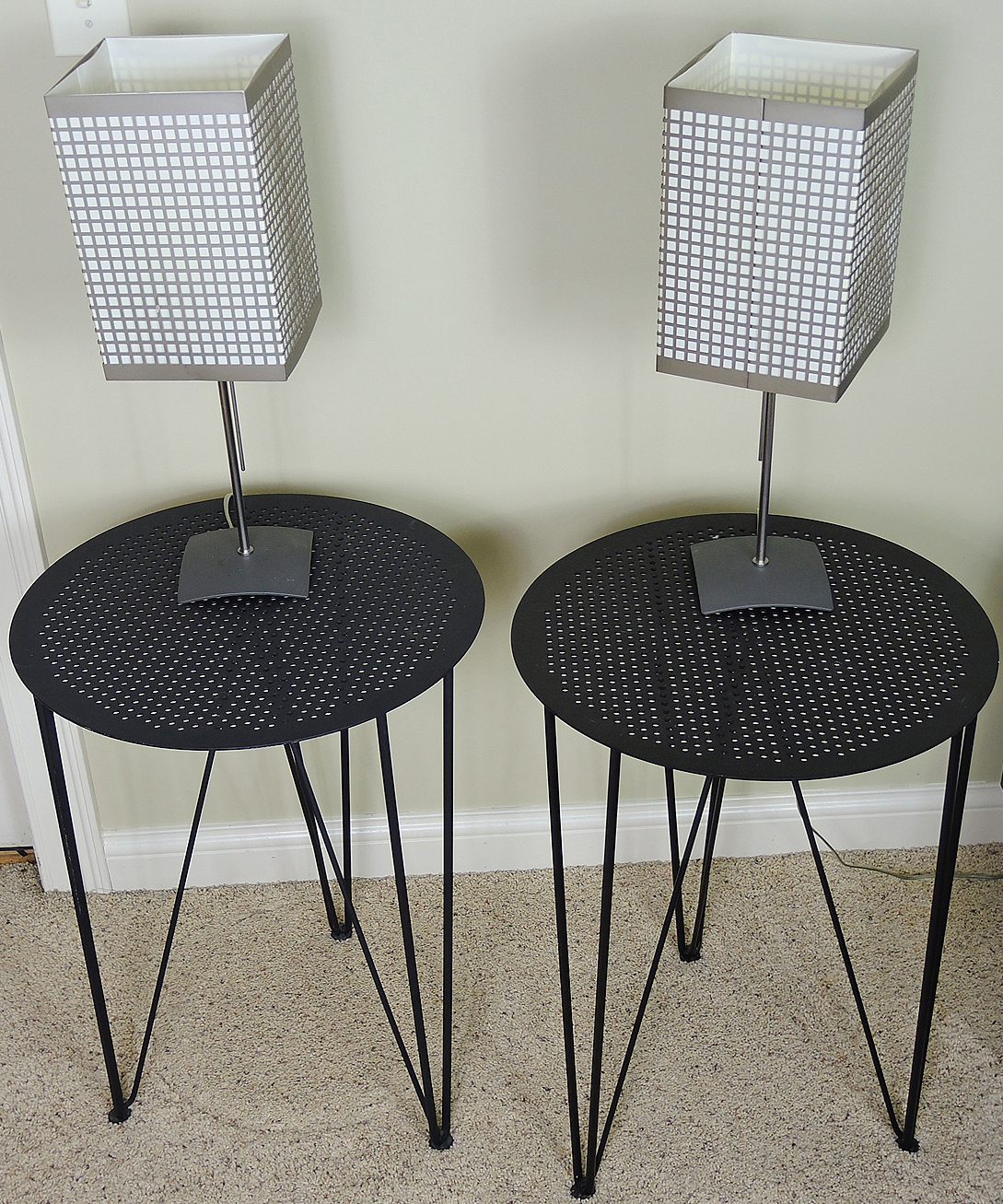 Modern Hairpin Leg Accent Tables and IKEA Table Lamps