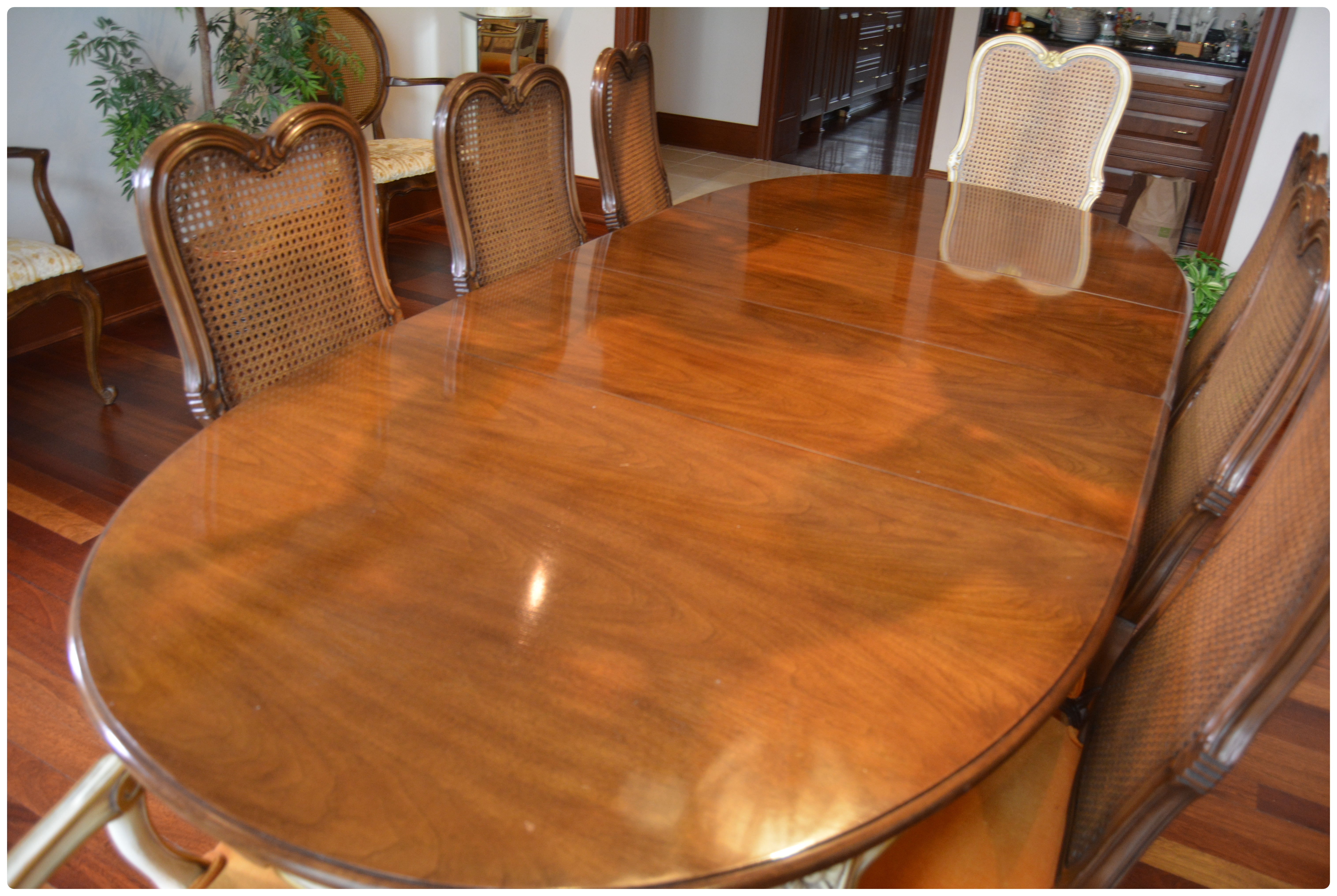 Karges French Provincial Dining Table and Dining Chairs, Mid to Late 20th C.