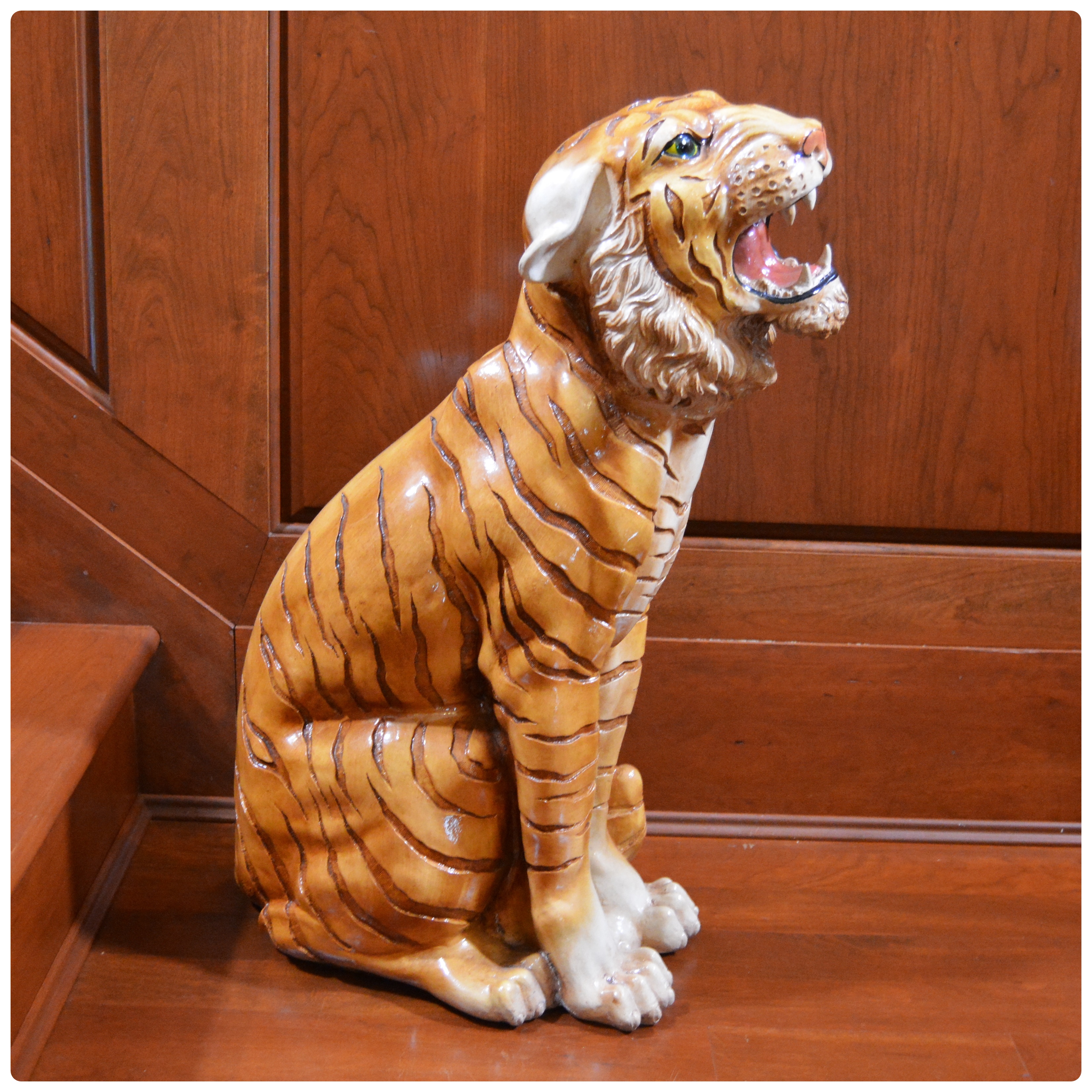 Large Marwal Bengal Tiger Ceramic Floor Sculpture