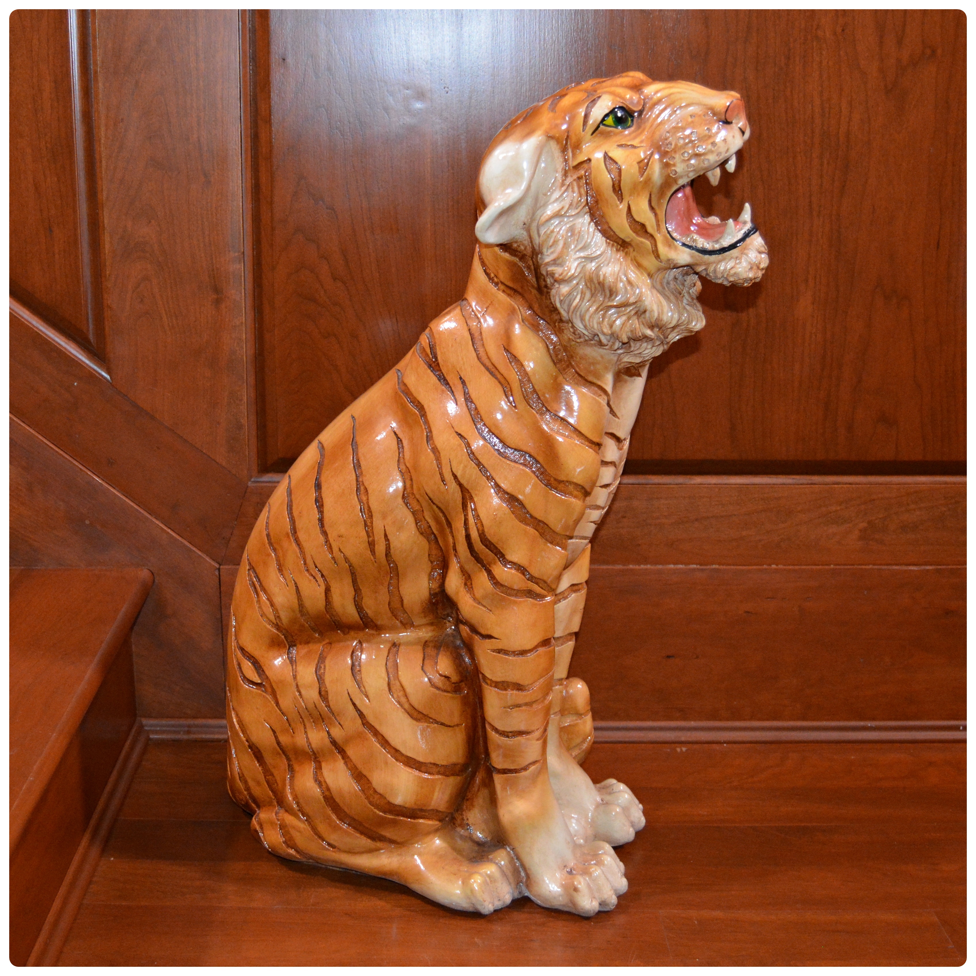 Large Marwal Bengal Tiger Ceramic Floor Sculpture