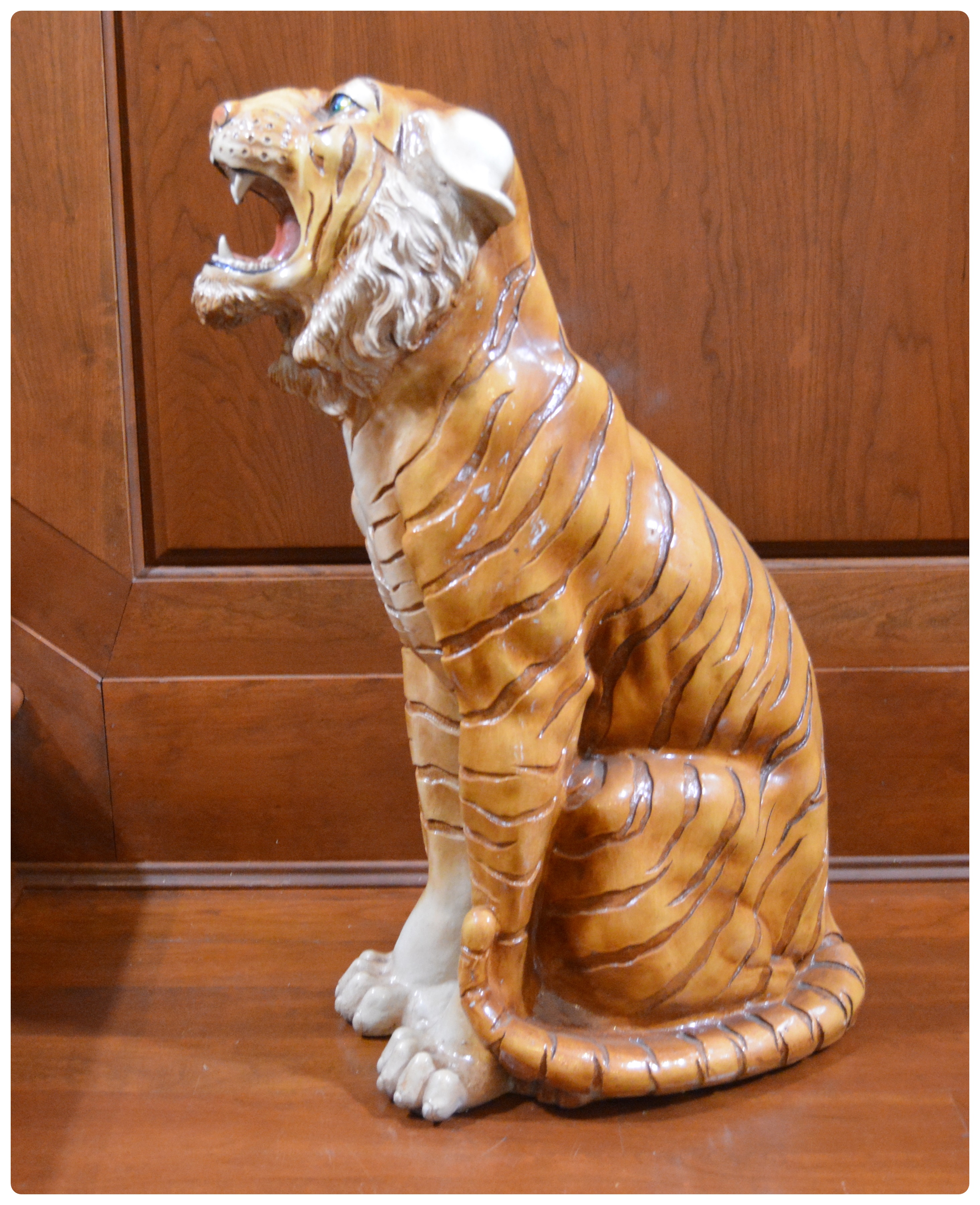 Large Marwal Bengal Tiger Ceramic Floor Sculpture