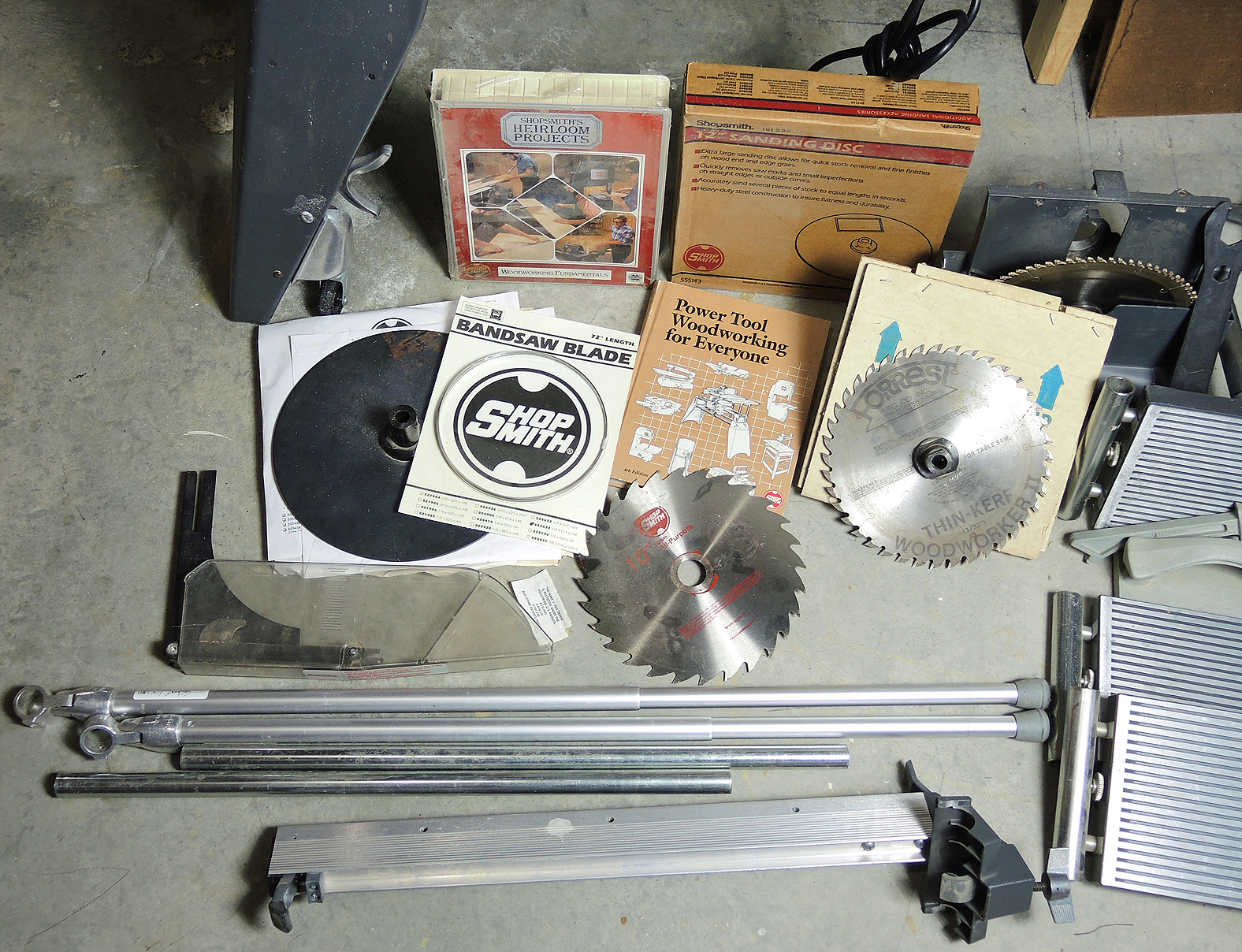 ShopSmith Band Saw, Lathe, Table Saw, Horizontal Boring Drill and Accessories