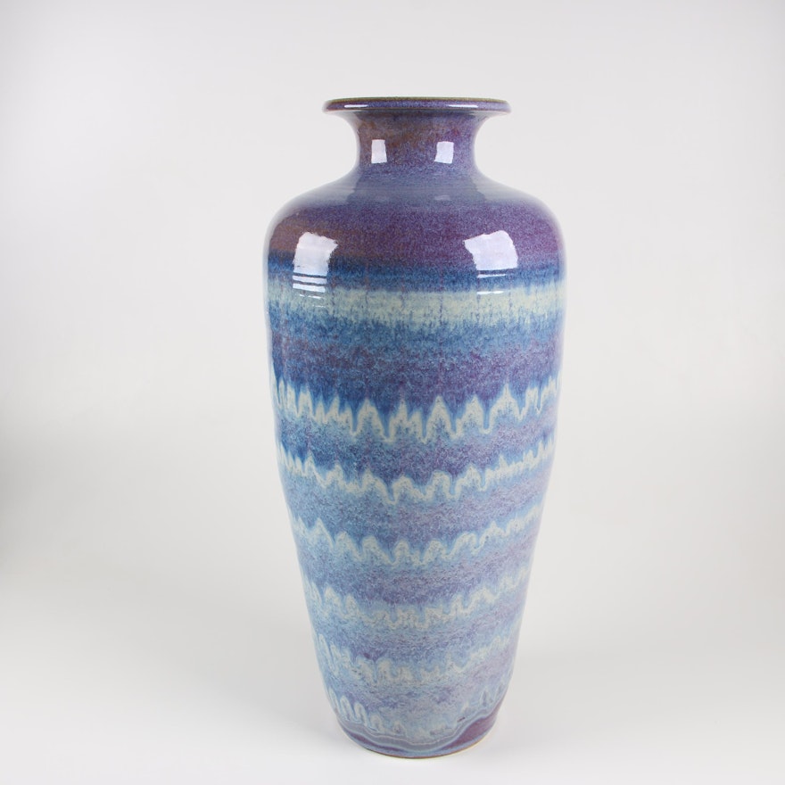 Signed Art Pottery Floor Vase