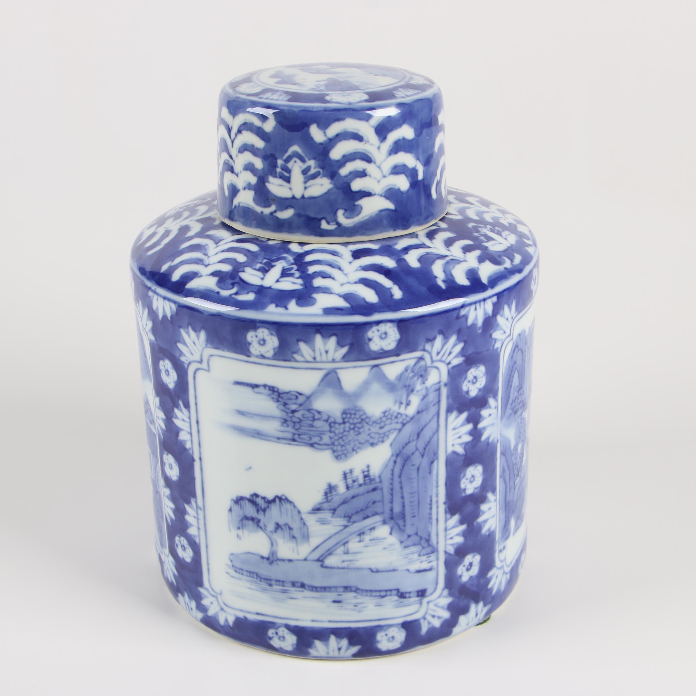 Chinese Blue and White Porcelain Tea Caddies