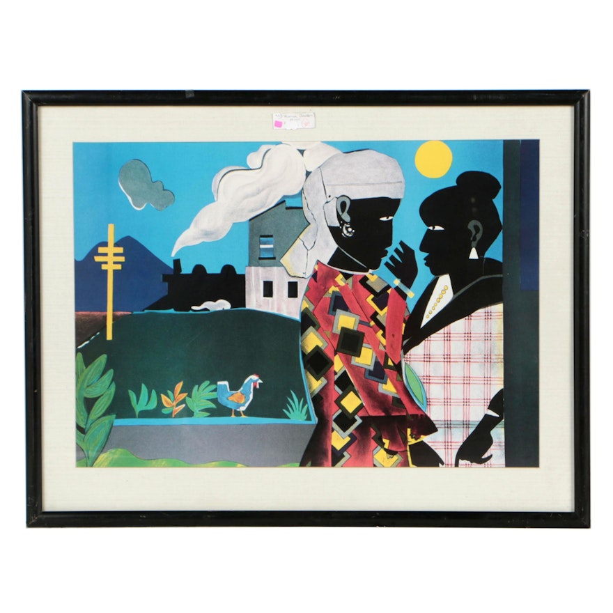 Offset Lithograph after Romare Bearden "The Conversation"